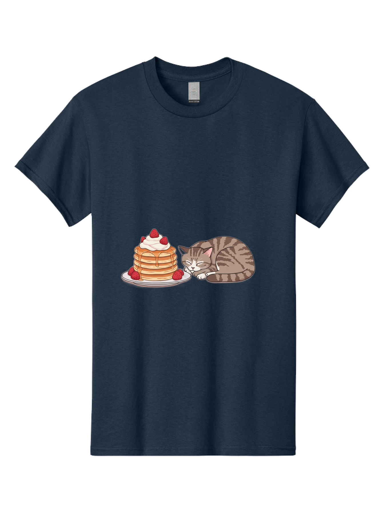 Pancakes-Cat Men'S Graphic Tee, 100% Cotton, Comfortable Casual Summer Wear, Machine Washable, Vintage Camera, Old Camera, Antique Camera, Black Camera, Classic Photography, Photography Equipment, Nostalgic Device, Film Camera, Camera Art Bal041