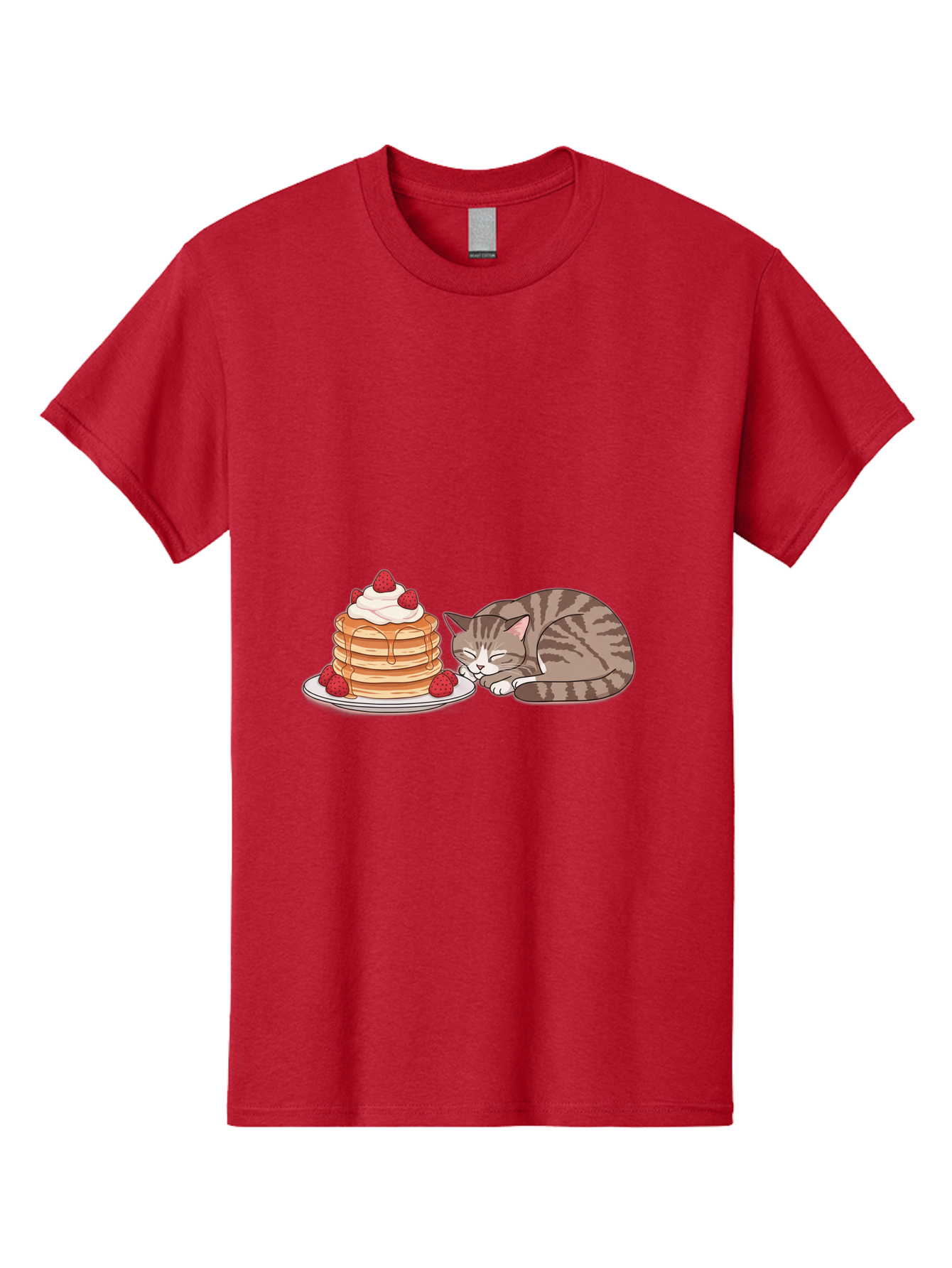 Pancakes-Cat Men'S Graphic Tee, 100% Cotton, Comfortable Casual Summer Wear, Machine Washable, Vintage Camera, Old Camera, Antique Camera, Black Camera, Classic Photography, Photography Equipment, Nostalgic Device, Film Camera, Camera Art Bal041