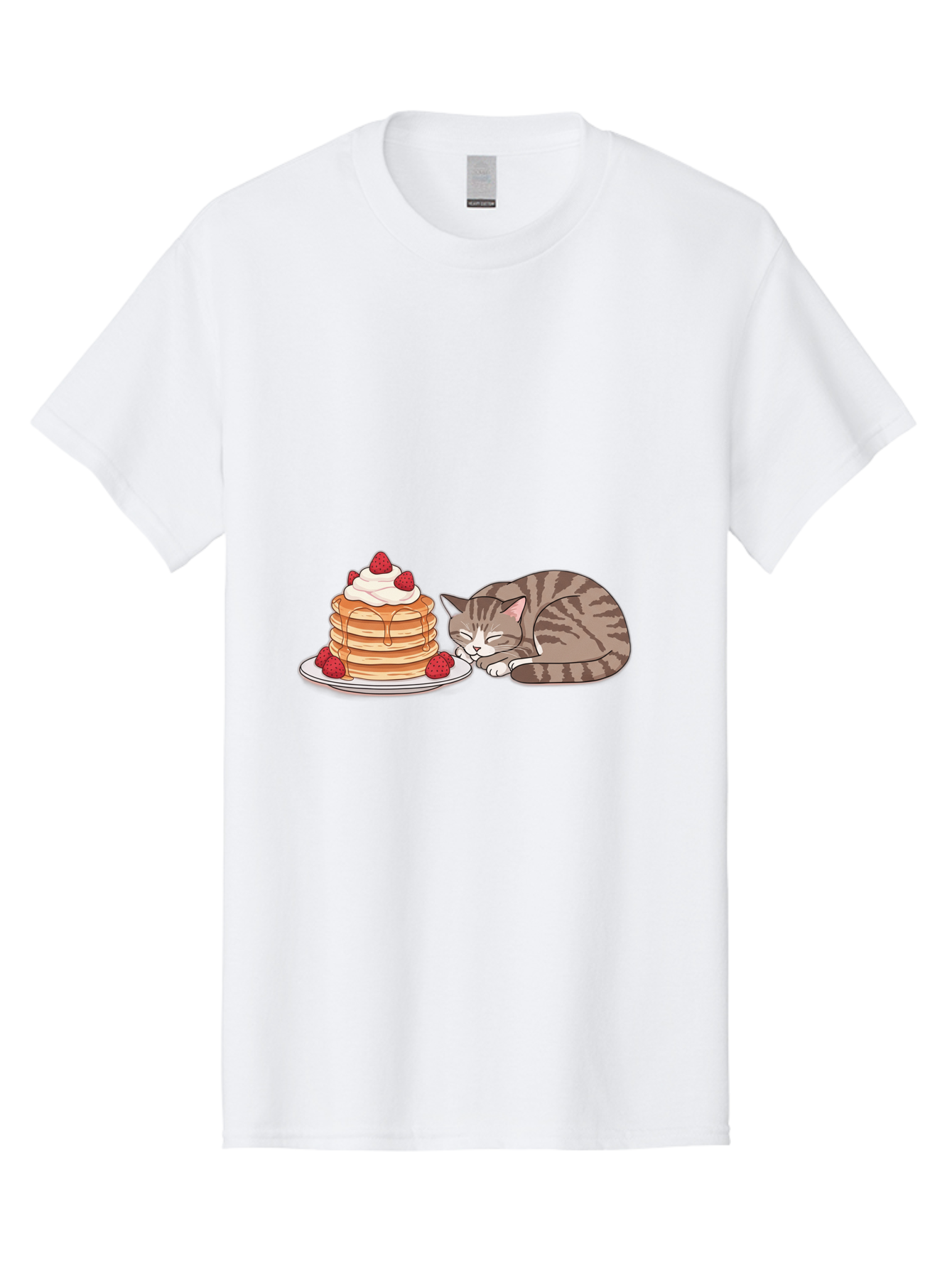 Pancakes-Cat Men'S Graphic Tee, 100% Cotton, Comfortable Casual Summer Wear, Machine Washable, Vintage Camera, Old Camera, Antique Camera, Black Camera, Classic Photography, Photography Equipment, Nostalgic Device, Film Camera, Camera Art Bal041