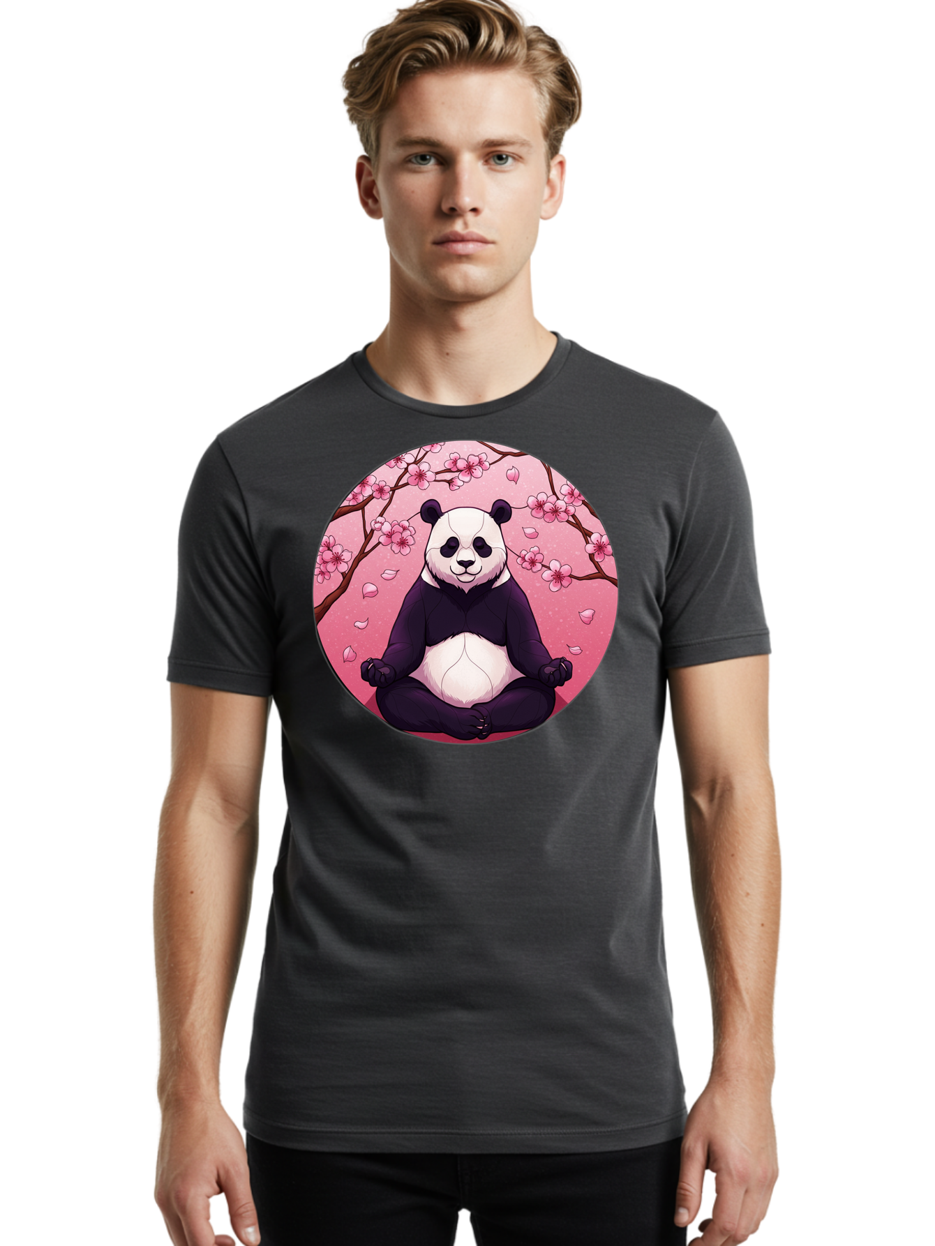 Panda-Meditation-Kawaii Men'S Graphic Tee, 100% Cotton, Comfortable Casual Summer Wear, Machine Washable, Vintage Camera, Old Camera, Antique Camera, Black Camera, Classic Photography, Photography Equipment, Nostalgic Device, Film Camera, Bal046
