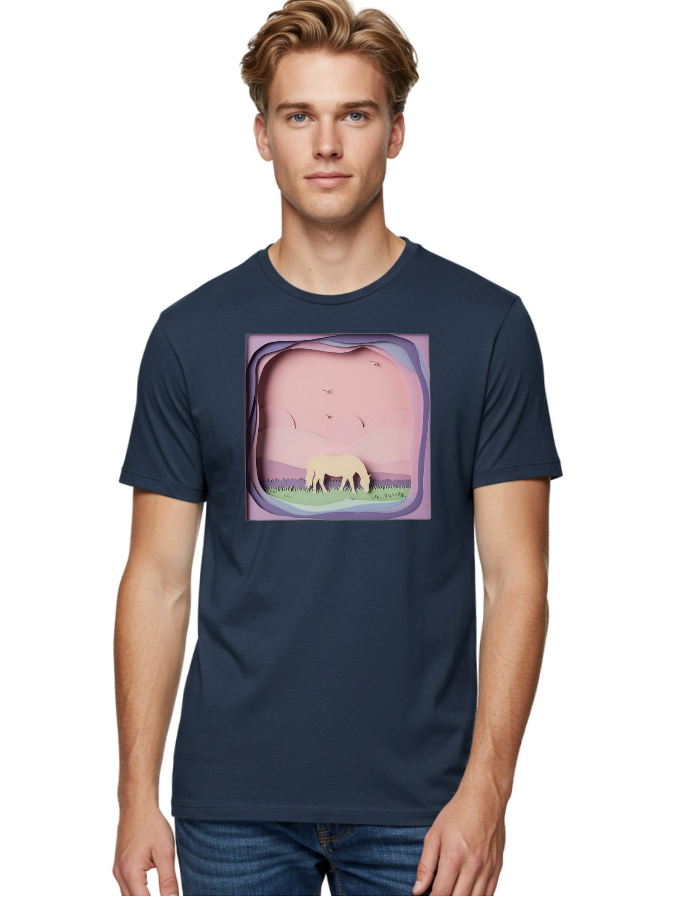 Paper-Cut-Horse Men'S Graphic Tee, 100% Cotton, Comfortable Casual Summer Wear, Machine Washable, Vintage Camera, Old Camera, Antique Camera, Black Camera, Classic Photography, Photography Equipment, Nostalgic Device, Film Camera, Camera Art Bal049