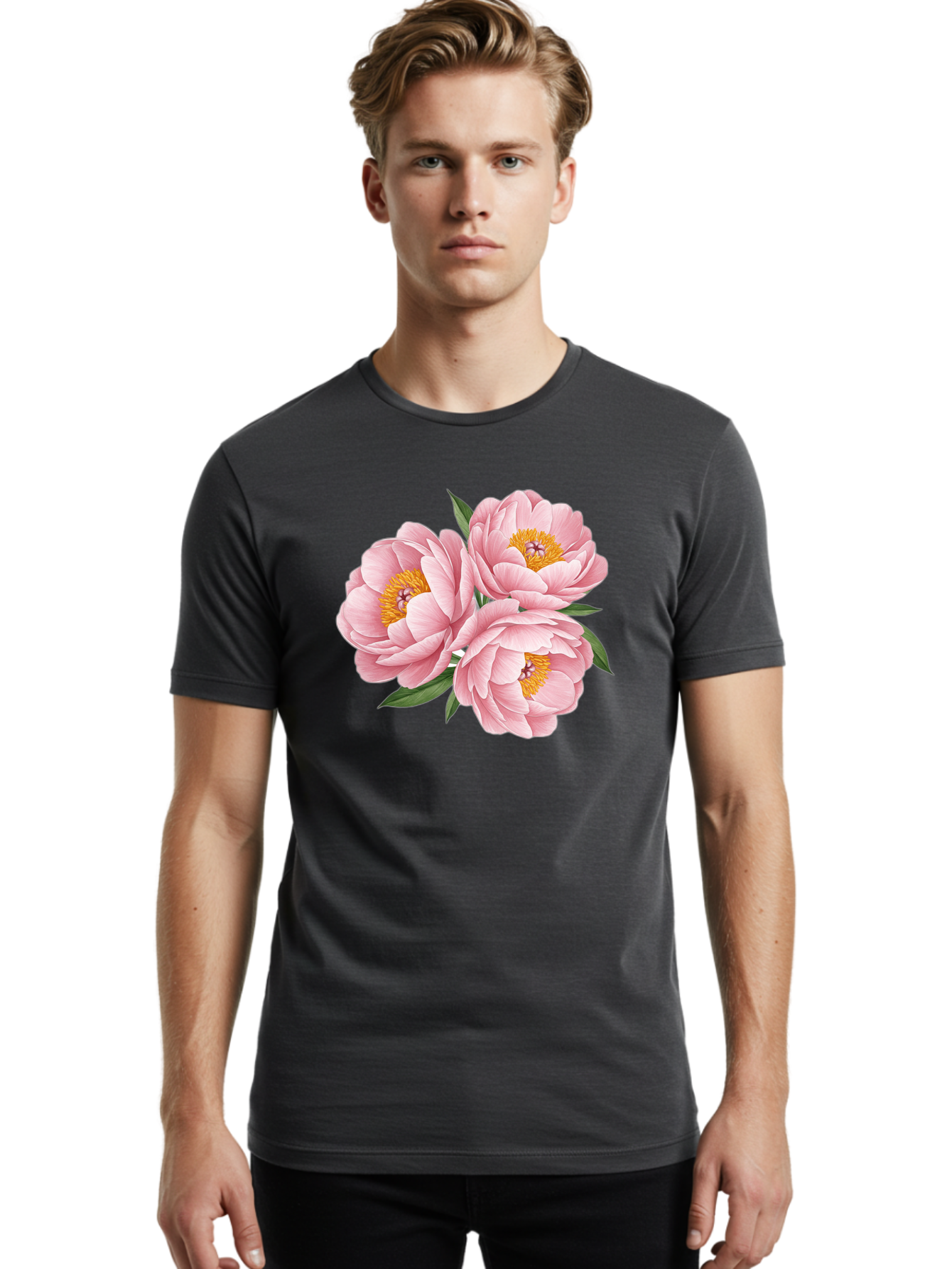 Peonies Men'S Graphic Tee, 100% Cotton, Comfortable Casual Summer Wear, Machine Washable, Vintage Camera, Old Camera, Antique Camera, Black Camera, Classic Photography, Photography Equipment, Nostalgic Device, Film Camera, Camera Art Bal071