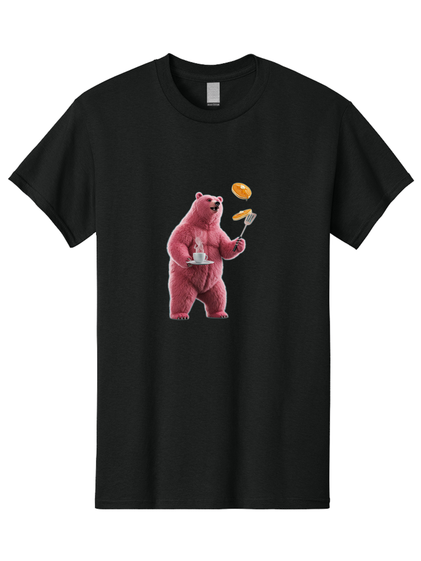 Pink-Bear-Cooking-Pancakes Men'S Graphic Tee, 100% Cotton, Comfortable Casual Summer Wear, Machine Washable, Vintage Camera, Old Camera, Antique Camera, Black Camera, Classic Photography, Photography Equipment, Nostalgic Device, Film Camera, Bal077