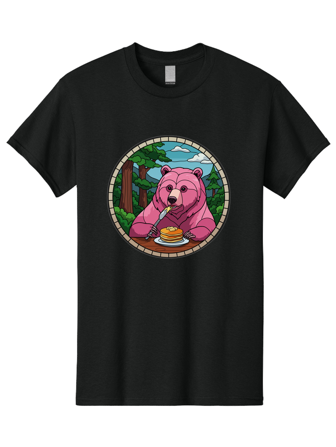 Pink-Bear-Eating-Pancakes Men'S Graphic Tee, 100% Cotton, Comfortable Casual Summer Wear, Machine Washable, Vintage Camera, Old Camera, Antique Camera, Black Camera, Classic Photography, Photography Equipment, Nostalgic Device, Film Camera, Bal078