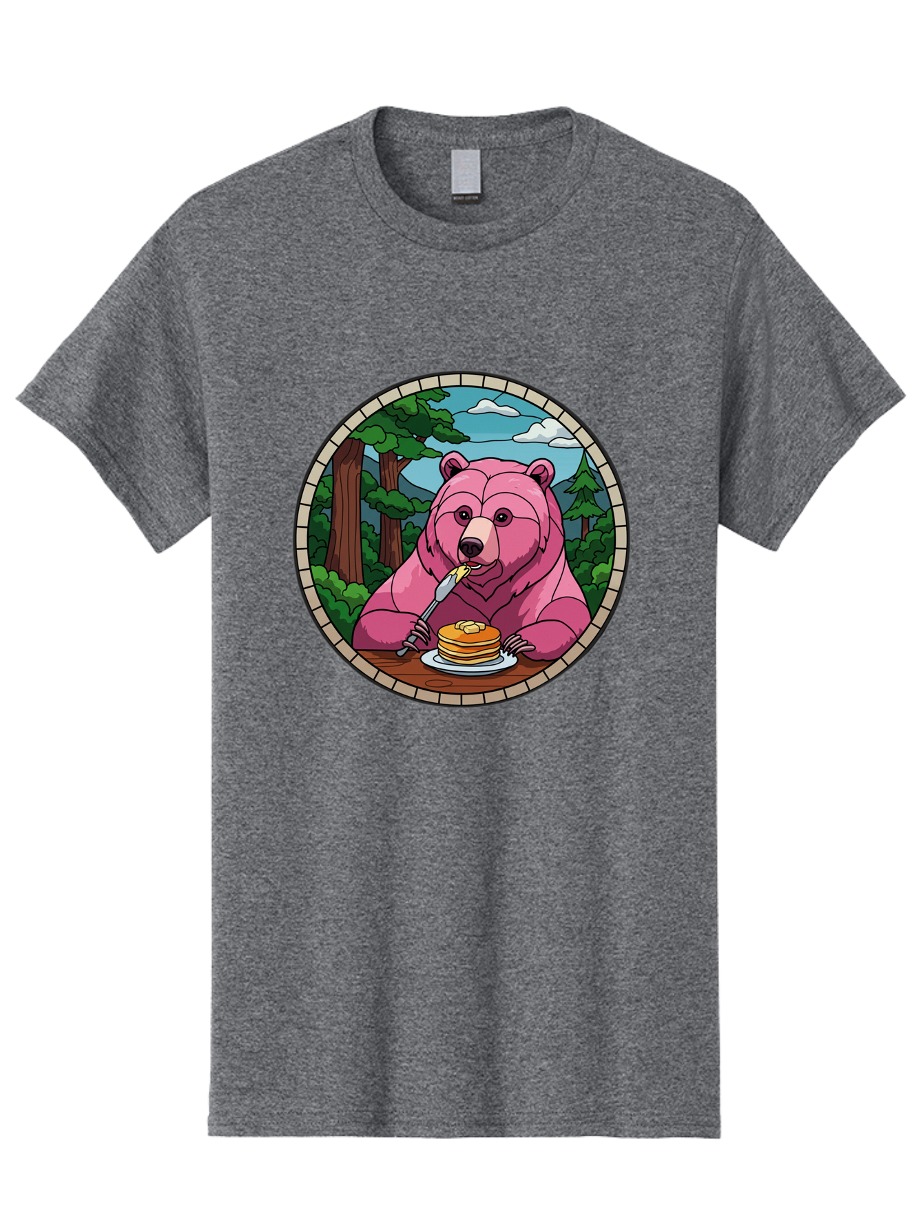 Pink-Bear-Eating-Pancakes Men'S Graphic Tee, 100% Cotton, Comfortable Casual Summer Wear, Machine Washable, Vintage Camera, Old Camera, Antique Camera, Black Camera, Classic Photography, Photography Equipment, Nostalgic Device, Film Camera, Bal078