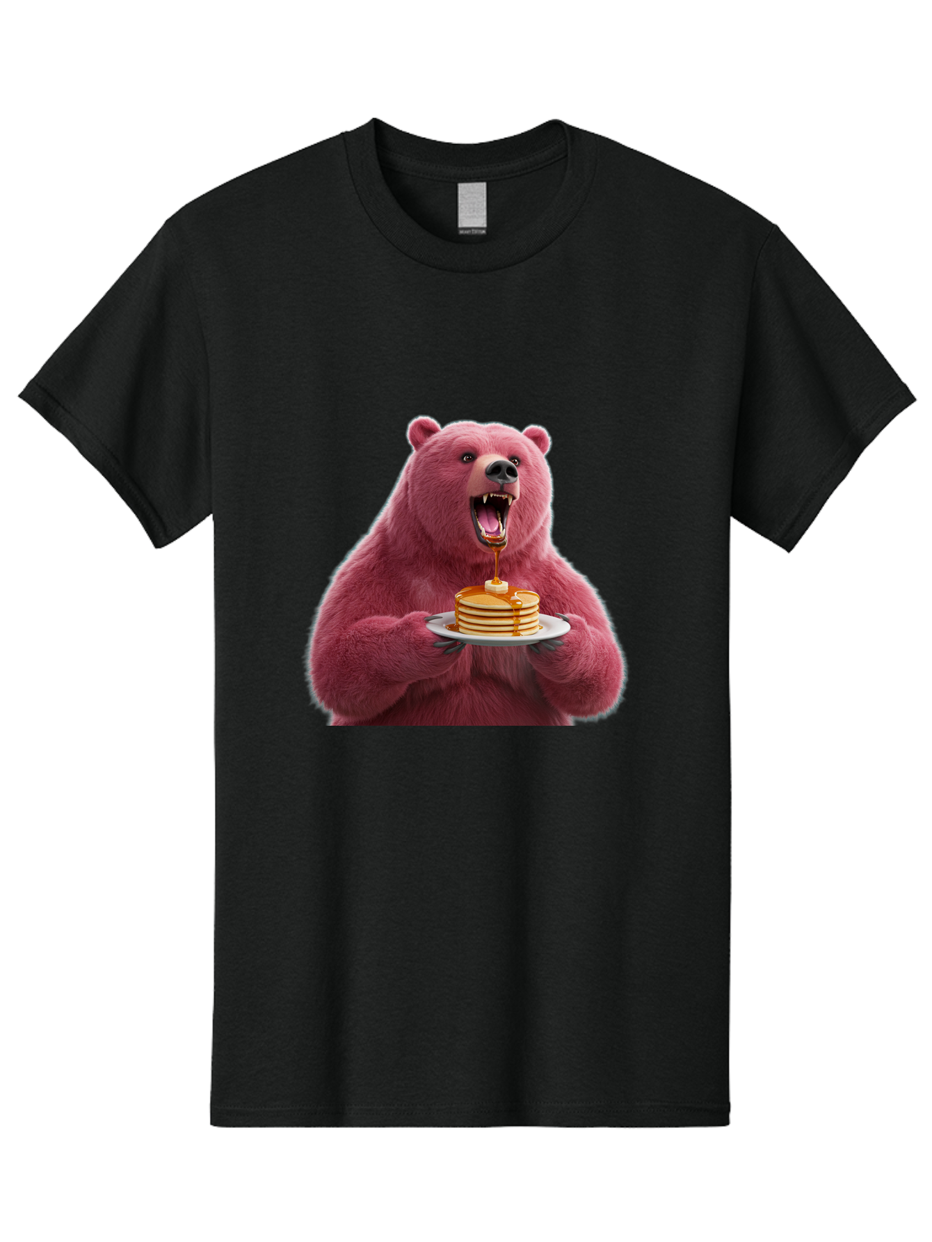 Pink-Bear-Pancakes-1 Men'S Graphic Tee, 100% Cotton, Comfortable Casual Summer Wear, Machine Washable, Vintage Camera, Old Camera, Antique Camera, Black Camera, Classic Photography, Photography Equipment, Nostalgic Device, Film Camera, Bal080