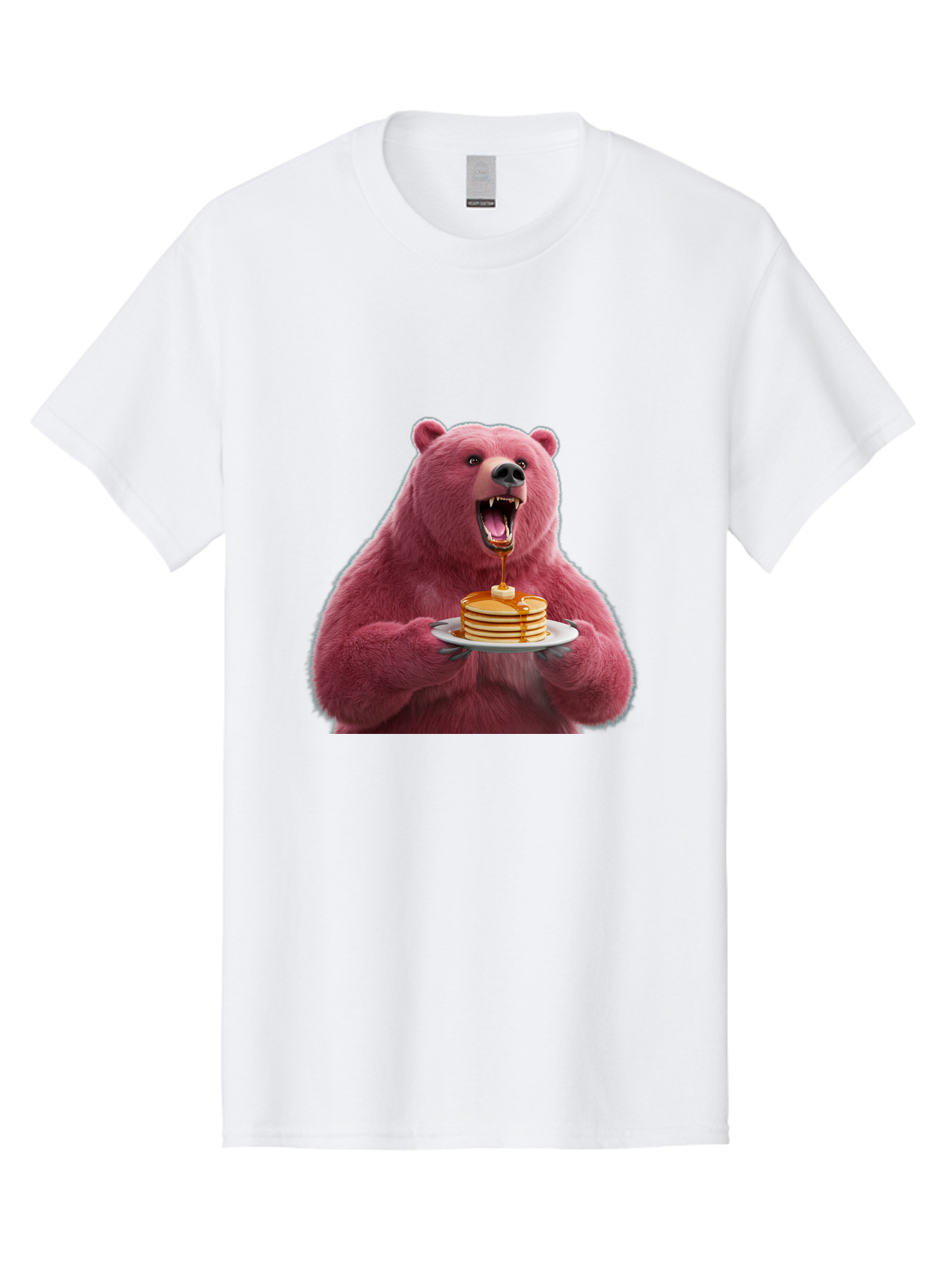 Pink-Bear-Pancakes-1 Men'S Graphic Tee, 100% Cotton, Comfortable Casual Summer Wear, Machine Washable, Vintage Camera, Old Camera, Antique Camera, Black Camera, Classic Photography, Photography Equipment, Nostalgic Device, Film Camera, Bal080