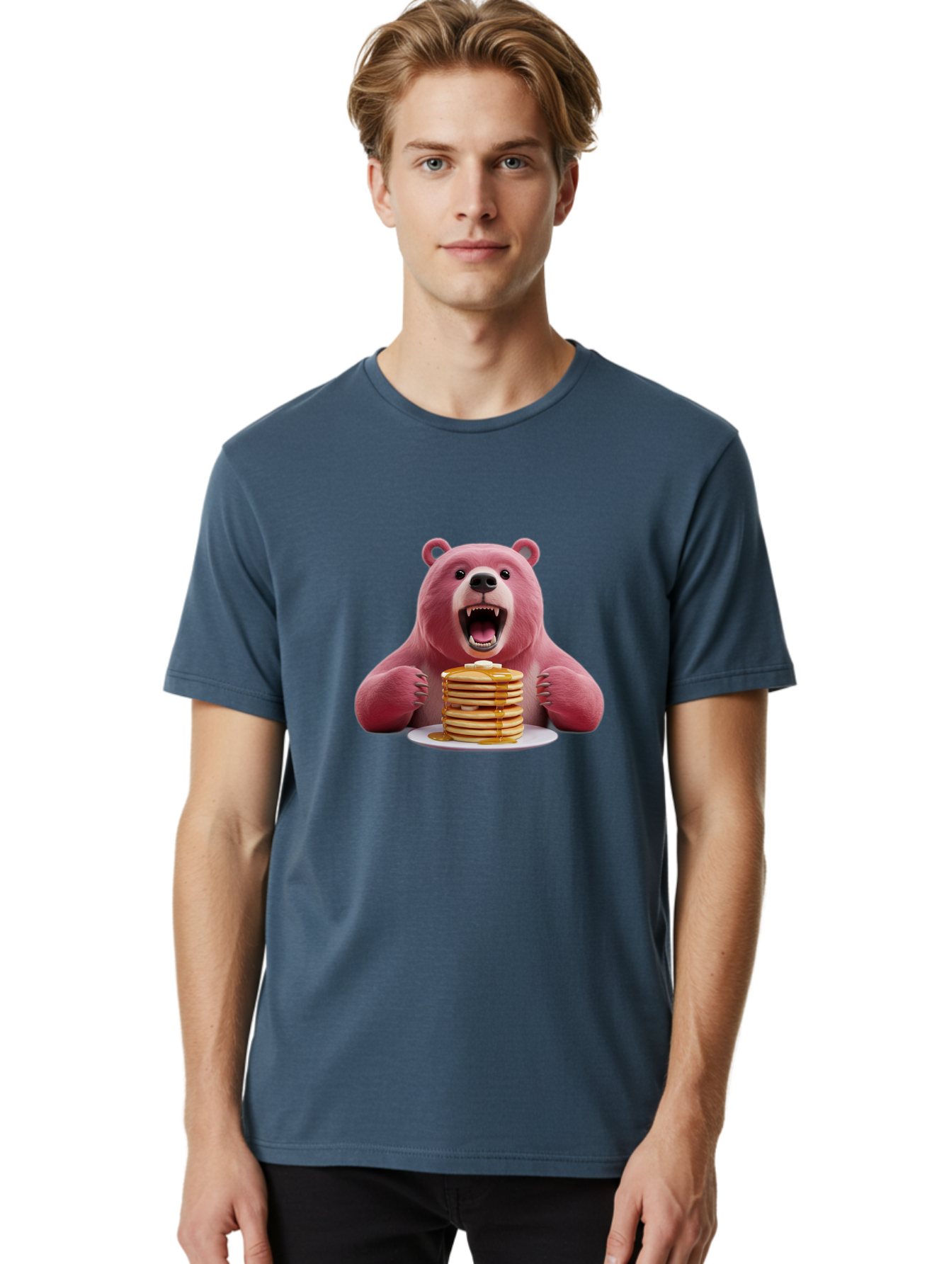 Pink-Bear-Pancakes Men'S Graphic Tee, 100% Cotton, Comfortable Casual Summer Wear, Machine Washable, Vintage Camera, Old Camera, Antique Camera, Black Camera, Classic Photography, Photography Equipment, Nostalgic Device, Film Camera, Bal081