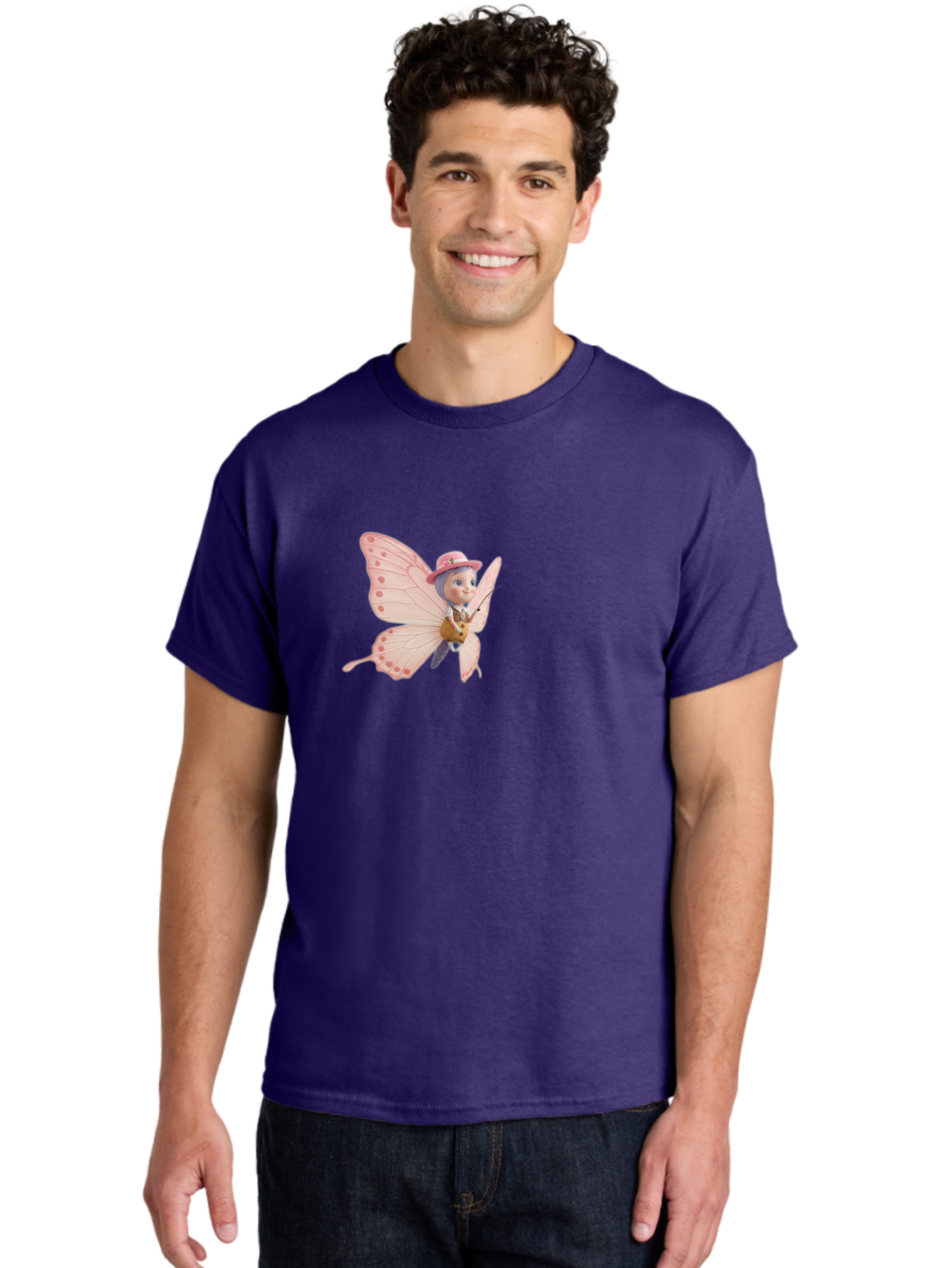 Pink-Butterfly-1 Men'S Graphic Tee, 100% Cotton, Comfortable Casual Summer Wear, Machine Washable, Vintage Camera, Old Camera, Antique Camera, Black Camera, Classic Photography, Photography Equipment, Nostalgic Device, Film Camera, Camera Art Bal086