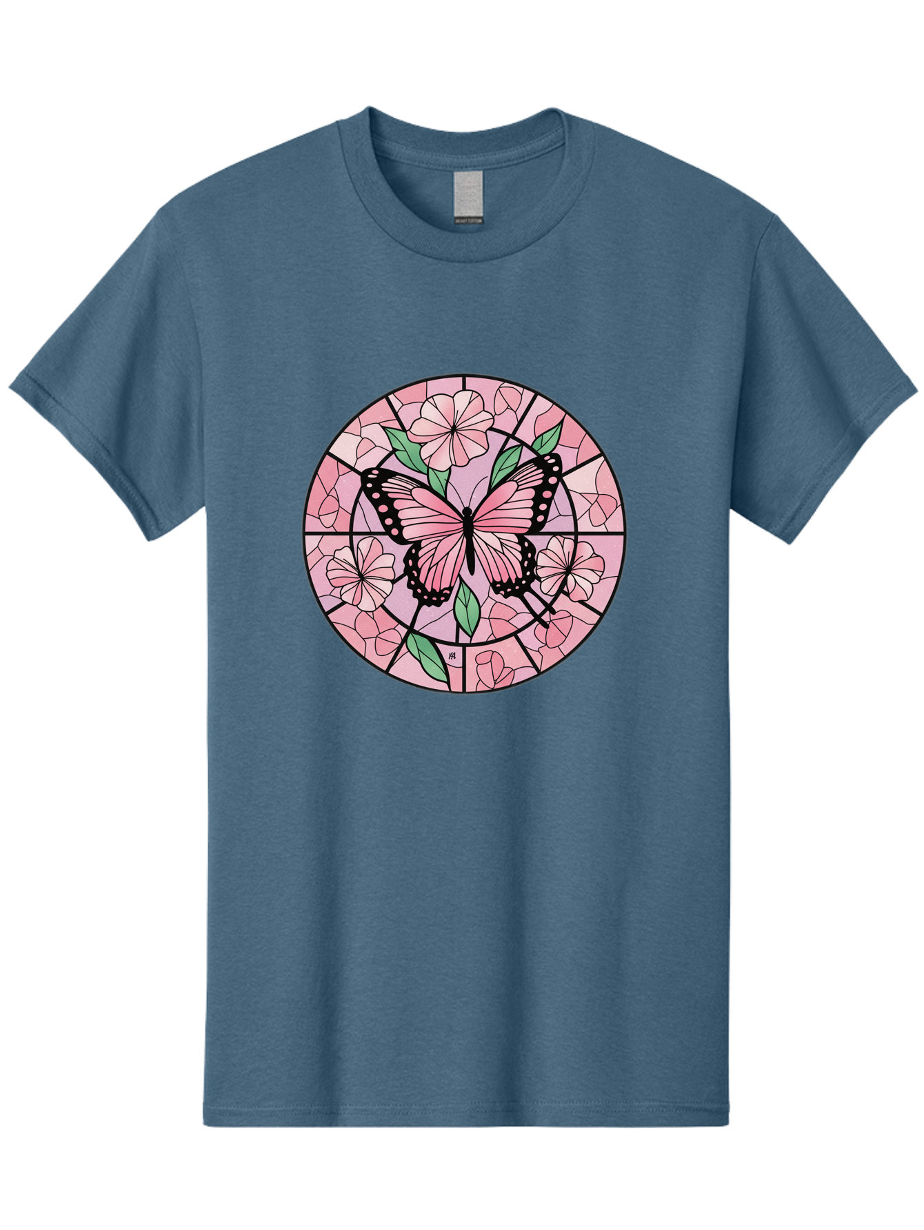 Pink-Butterfly-Stained-Glass Men'S Graphic Tee, 100% Cotton, Comfortable Casual Summer Wear, Machine Washable, Vintage Camera, Old Camera, Antique Camera, Black Camera, Classic Photography, Photography Equipment, Nostalgic Device, Film Camera, Bal088