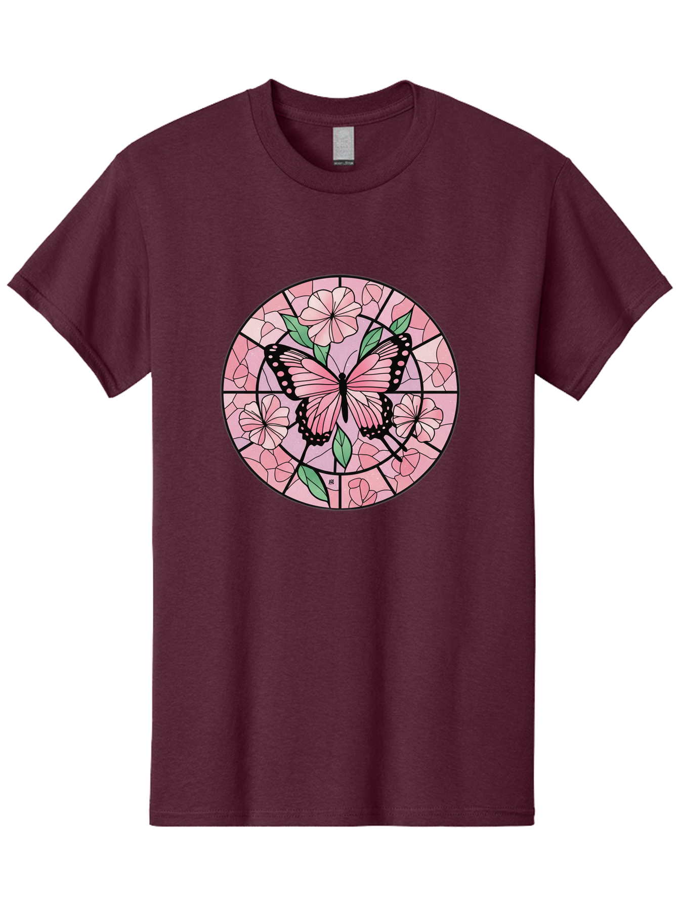 Pink-Butterfly-Stained-Glass Men'S Graphic Tee, 100% Cotton, Comfortable Casual Summer Wear, Machine Washable, Vintage Camera, Old Camera, Antique Camera, Black Camera, Classic Photography, Photography Equipment, Nostalgic Device, Film Camera, Bal088