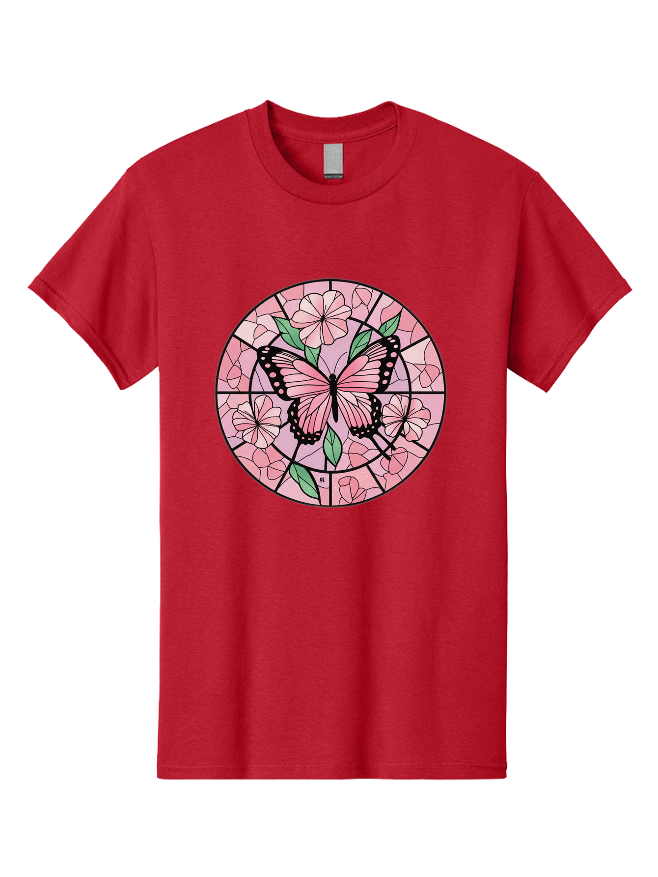 Pink-Butterfly-Stained-Glass Men'S Graphic Tee, 100% Cotton, Comfortable Casual Summer Wear, Machine Washable, Vintage Camera, Old Camera, Antique Camera, Black Camera, Classic Photography, Photography Equipment, Nostalgic Device, Film Camera, Bal088