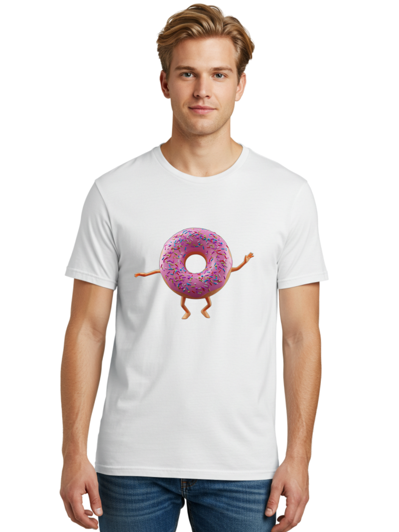 Pink-Donut-With-Sprinkles Men'S Graphic Tee, 100% Cotton, Comfortable Casual Summer Wear, Machine Washable, Vintage Camera, Old Camera, Antique Camera, Black Camera, Classic Photography, Photography Equipment, Nostalgic Device, Film Camera, Bal099
