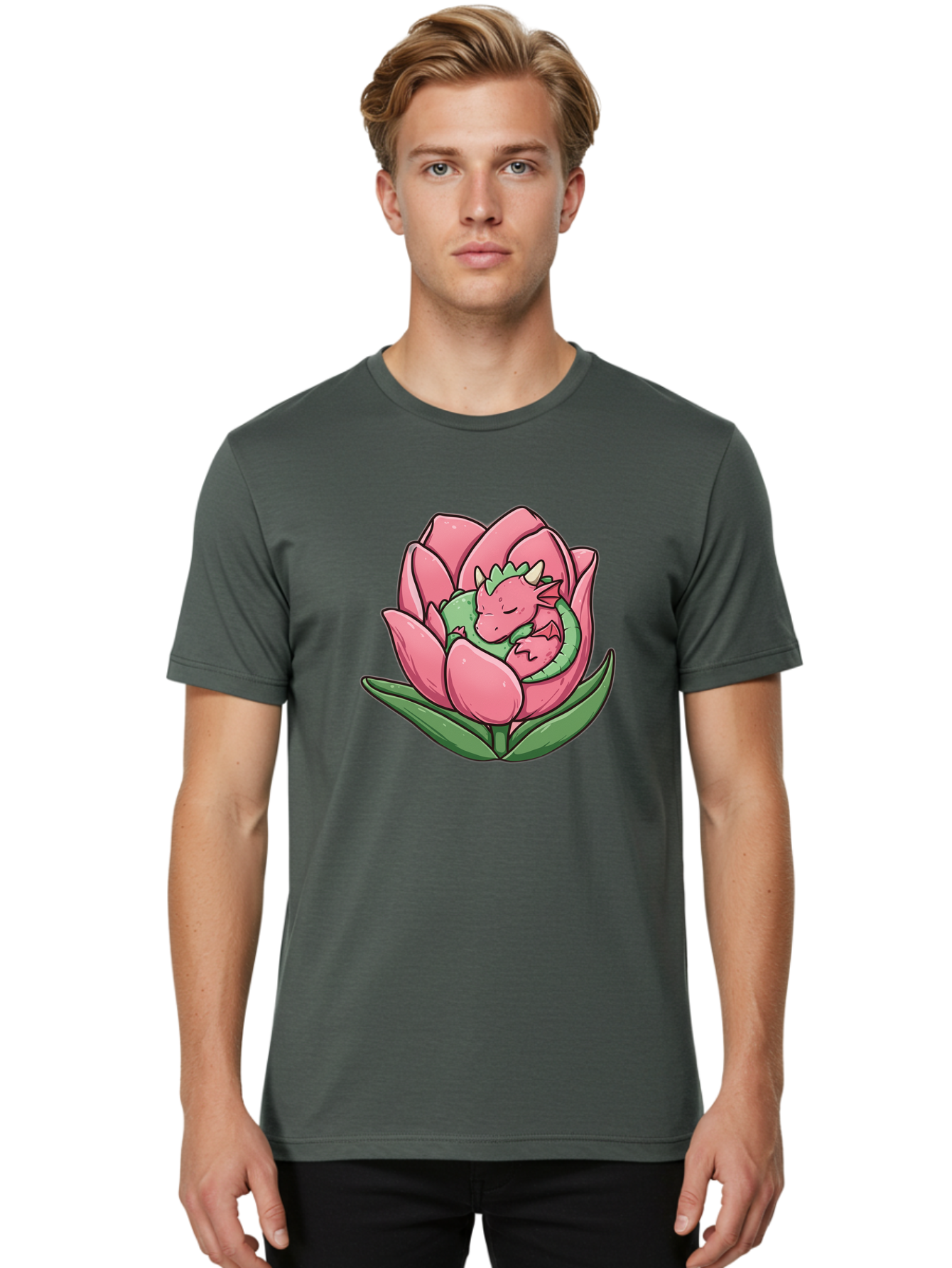 Pink-Dragon-Sleeping-In-Lotus-Flower Men'S Graphic Tee, 100% Cotton, Comfortable Casual Summer Wear, Machine Washable, Vintage Camera, Old Camera, Antique Camera, Black Camera, Classic Photography, Photography Equipment, Nostalgic Device, Bal107