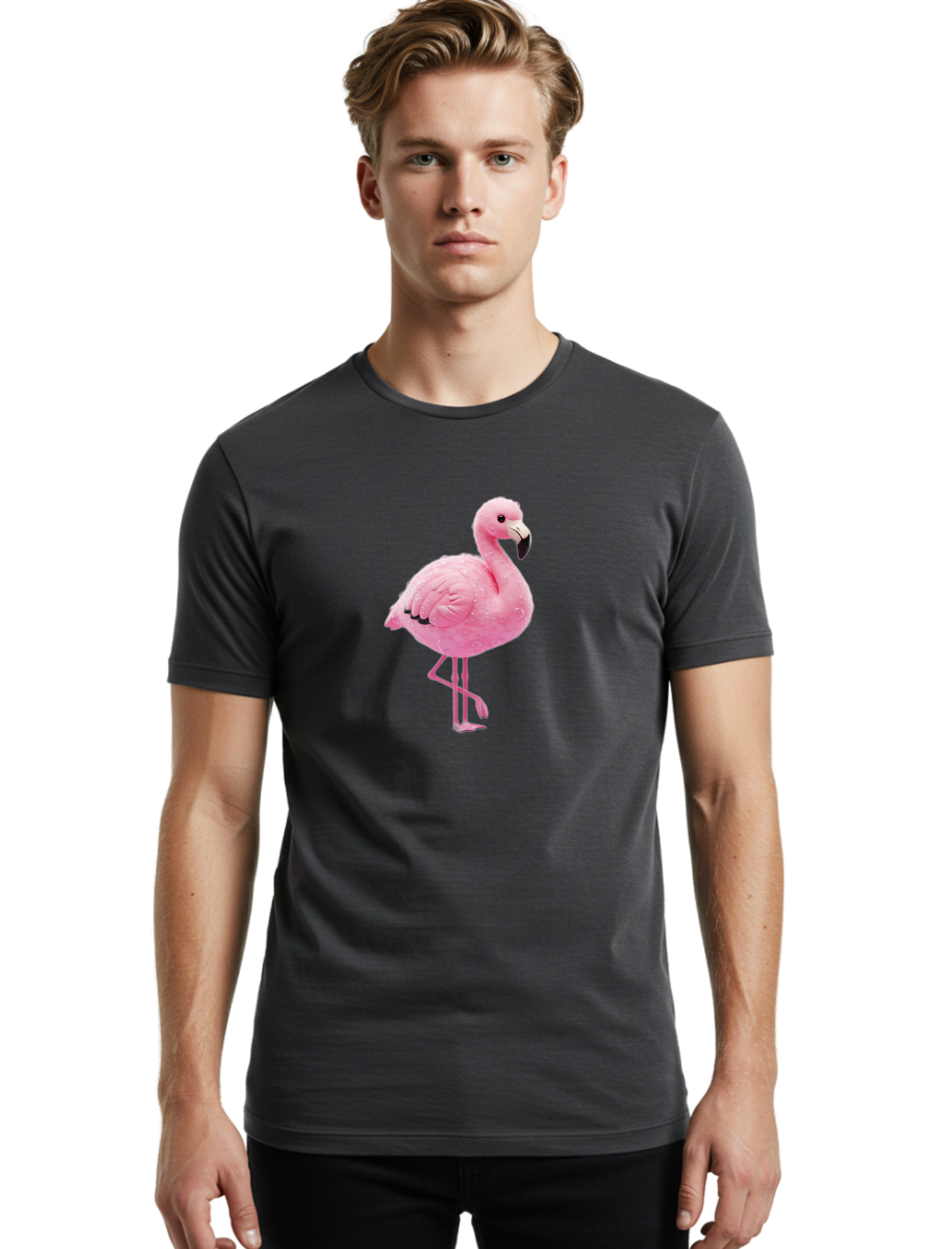 Pink-Flamingo-1 Men'S Graphic Tee, 100% Cotton, Comfortable Casual Summer Wear, Machine Washable, Vintage Camera, Old Camera, Antique Camera, Black Camera, Classic Photography, Photography Equipment, Nostalgic Device, Film Camera, Camera Art Bal113