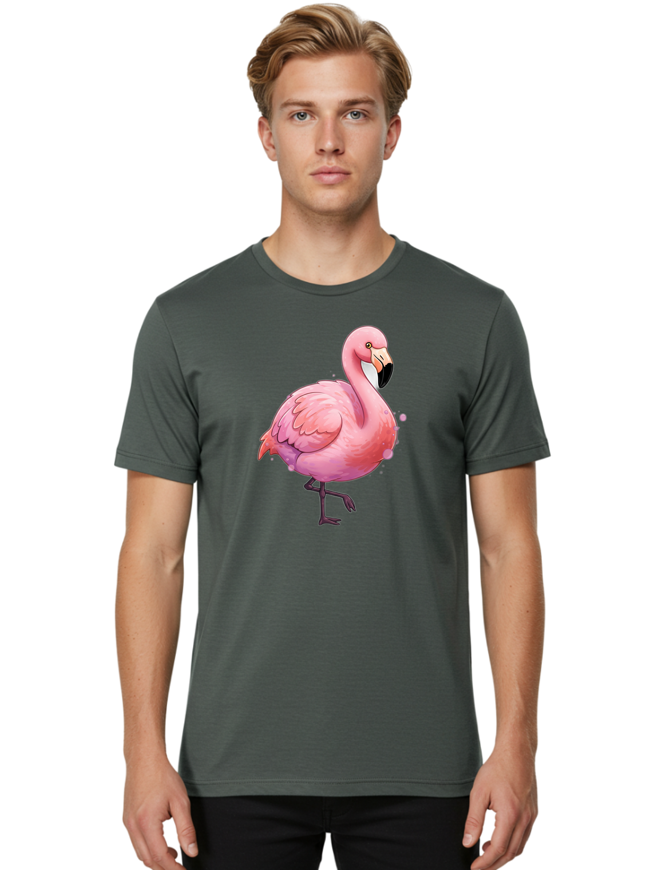 Pink-Flamingo-3 Men'S Graphic Tee, 100% Cotton, Comfortable Casual Summer Wear, Machine Washable, Vintage Camera, Old Camera, Antique Camera, Black Camera, Classic Photography, Photography Equipment, Nostalgic Device, Film Camera, Camera Art Bal116