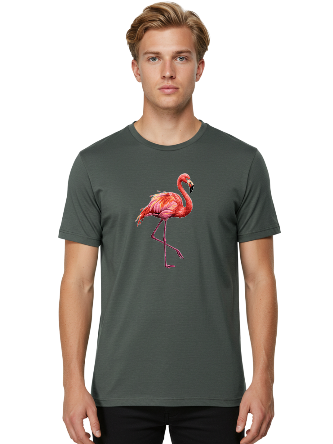 Pink-Flamingo-7 Men'S Graphic Tee, 100% Cotton, Comfortable Casual Summer Wear, Machine Washable, Vintage Camera, Old Camera, Antique Camera, Black Camera, Classic Photography, Photography Equipment, Nostalgic Device, Film Camera, Camera Art Bal120