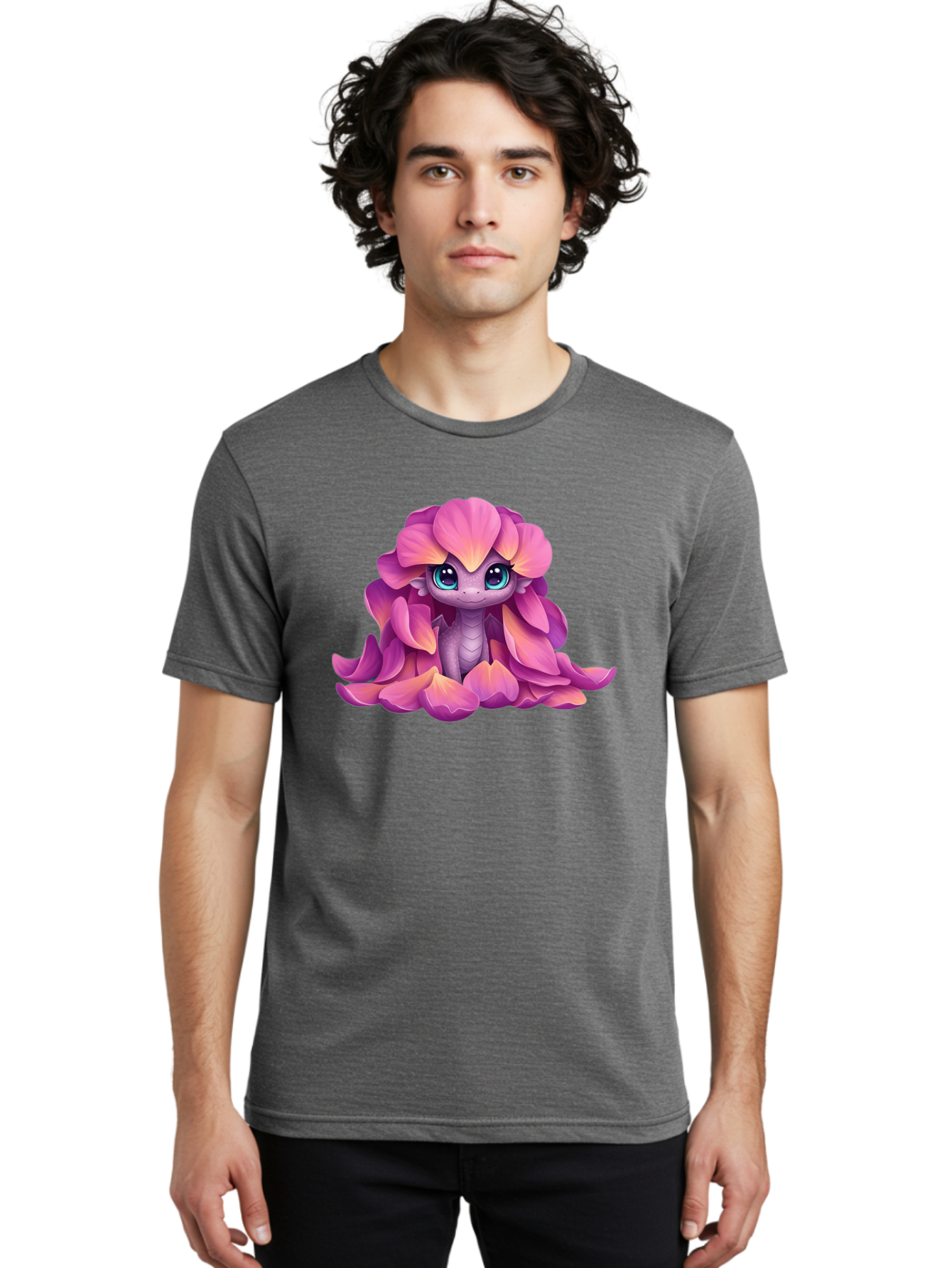 Pink-Flower-Dragon Men'S Graphic Tee, 100% Cotton, Comfortable Casual Summer Wear, Machine Washable, Vintage Camera, Old Camera, Antique Camera, Black Camera, Classic Photography, Photography Equipment, Nostalgic Device, Film Camera, Bal124