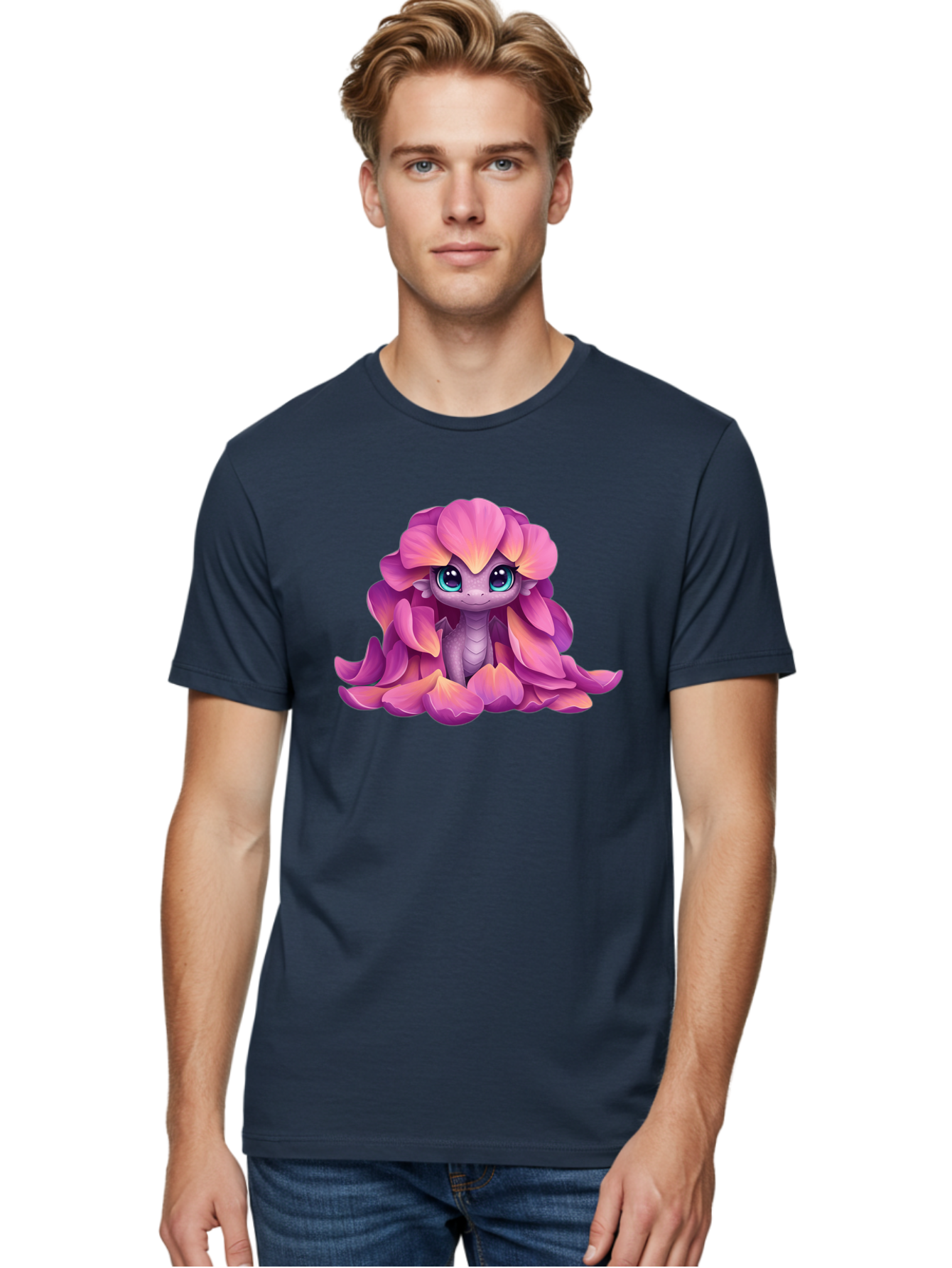 Pink-Flower-Dragon Men'S Graphic Tee, 100% Cotton, Comfortable Casual Summer Wear, Machine Washable, Vintage Camera, Old Camera, Antique Camera, Black Camera, Classic Photography, Photography Equipment, Nostalgic Device, Film Camera, Bal124