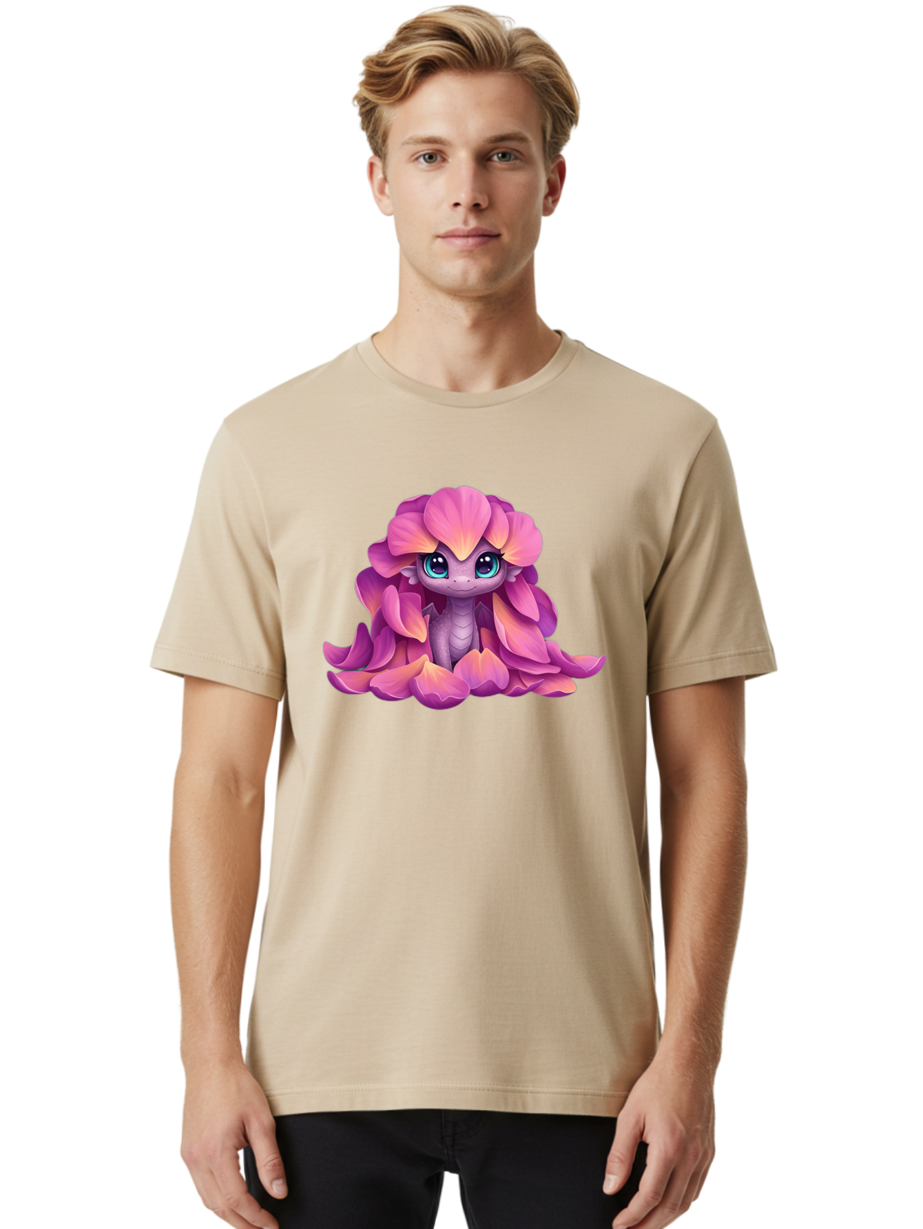 Pink-Flower-Dragon Men'S Graphic Tee, 100% Cotton, Comfortable Casual Summer Wear, Machine Washable, Vintage Camera, Old Camera, Antique Camera, Black Camera, Classic Photography, Photography Equipment, Nostalgic Device, Film Camera, Bal124