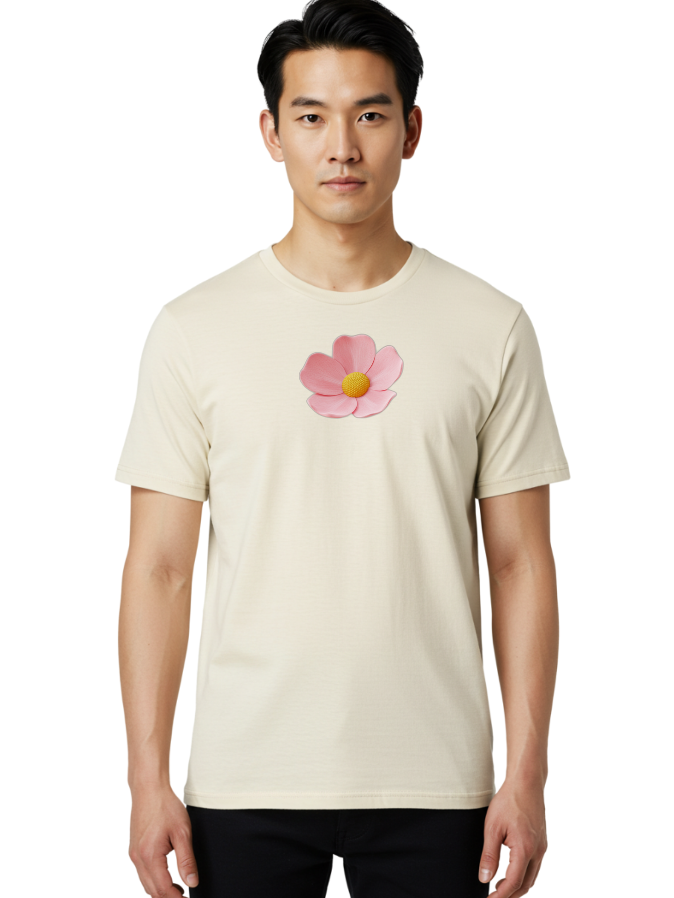 Pink-Flower Men'S Graphic Tee, 100% Cotton, Comfortable Casual Summer Wear, Machine Washable, Vintage Camera, Old Camera, Antique Camera, Black Camera, Classic Photography, Photography Equipment, Nostalgic Device, Film Camera, Camera Art Bal126