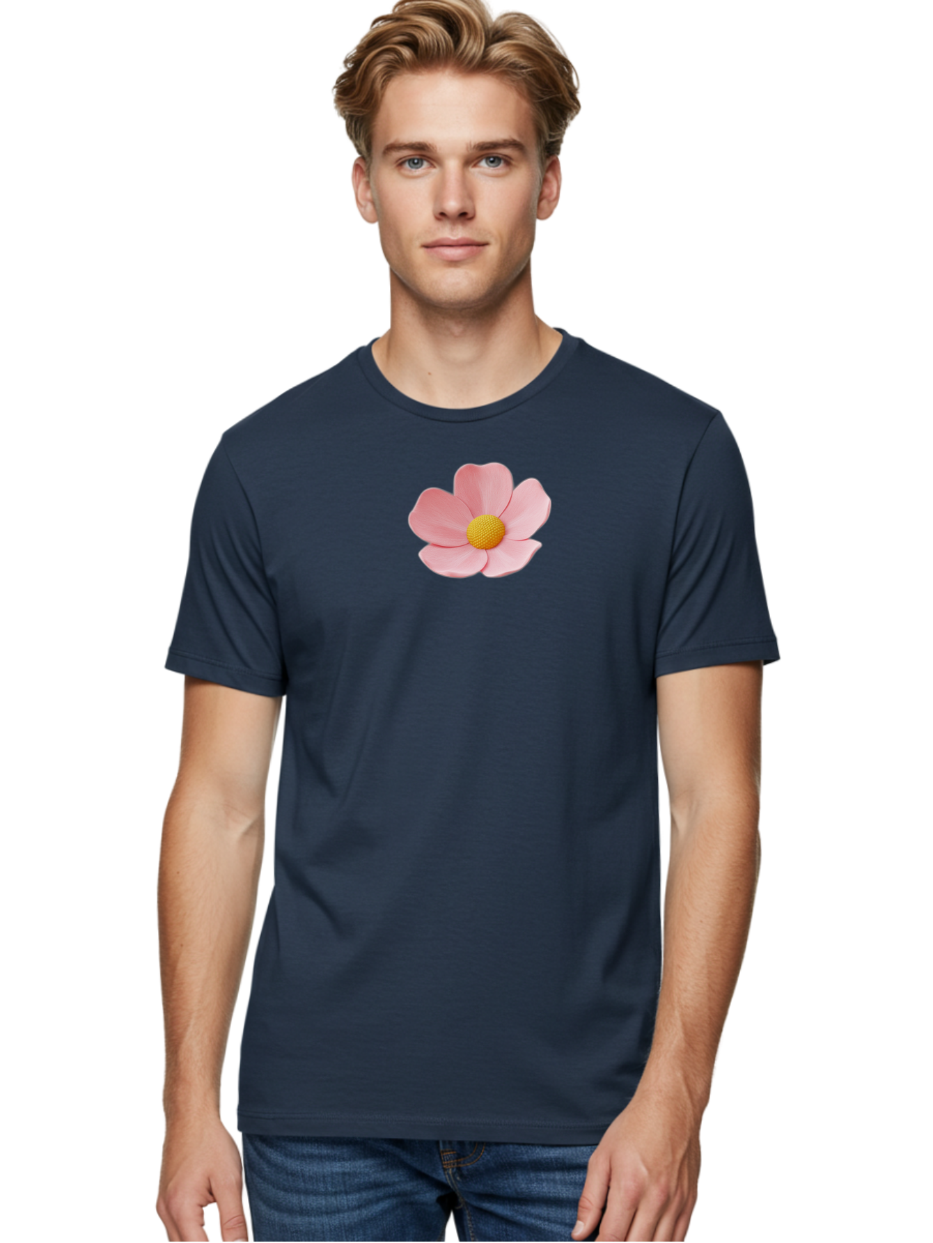 Pink-Flower Men'S Graphic Tee, 100% Cotton, Comfortable Casual Summer Wear, Machine Washable, Vintage Camera, Old Camera, Antique Camera, Black Camera, Classic Photography, Photography Equipment, Nostalgic Device, Film Camera, Camera Art Bal126