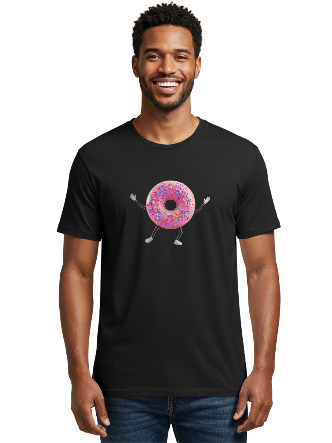 Pink-Frosting-Donut Men'S Graphic Tee, 100% Cotton, Comfortable Casual Summer Wear, Machine Washable, Vintage Camera, Old Camera, Antique Camera, Black Camera, Classic Photography, Photography Equipment, Nostalgic Device, Film Camera, Bal127
