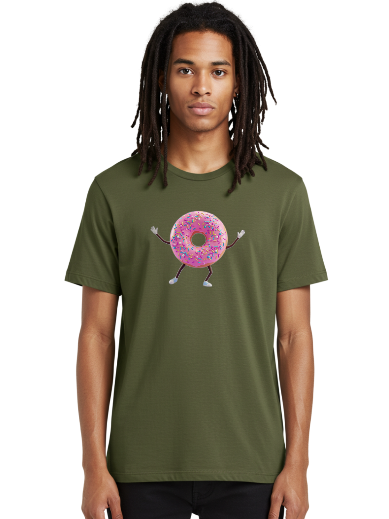 Pink-Frosting-Donut Men'S Graphic Tee, 100% Cotton, Comfortable Casual Summer Wear, Machine Washable, Vintage Camera, Old Camera, Antique Camera, Black Camera, Classic Photography, Photography Equipment, Nostalgic Device, Film Camera, Bal127