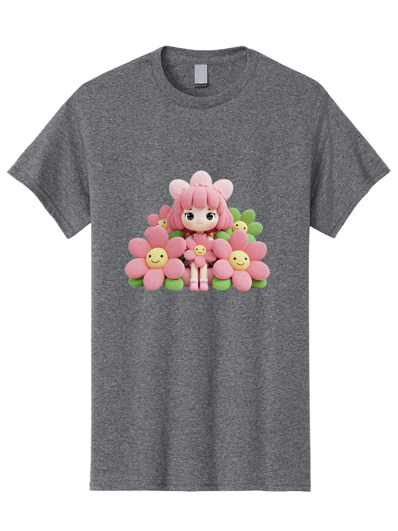 Pink-Haired-Doll-In-Flowers Men'S Graphic Tee, 100% Cotton, Comfortable Casual Summer Wear, Machine Washable, Vintage Camera, Old Camera, Antique Camera, Black Camera, Classic Photography, Photography Equipment, Nostalgic Device, Film Camera, Bal130