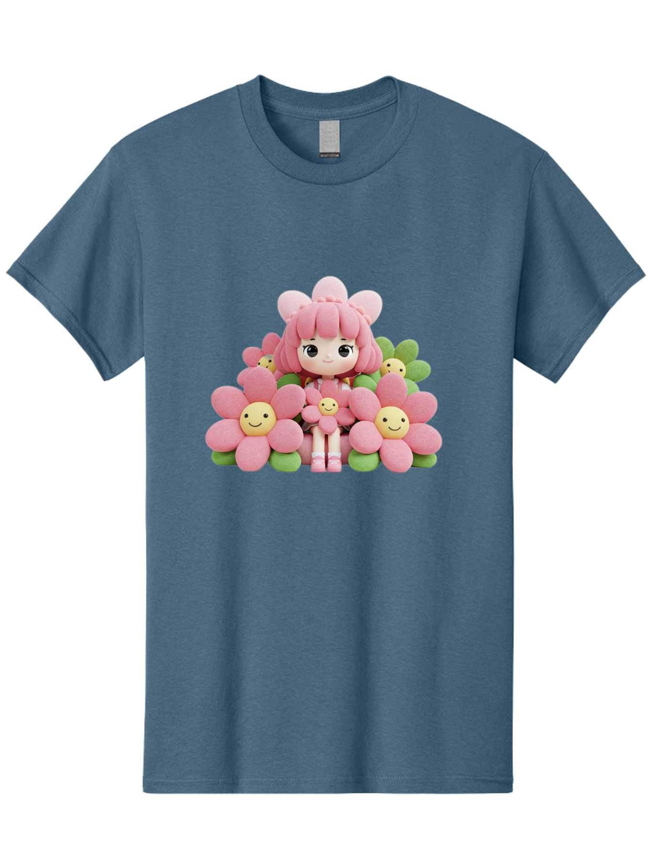 Pink-Haired-Doll-In-Flowers Men'S Graphic Tee, 100% Cotton, Comfortable Casual Summer Wear, Machine Washable, Vintage Camera, Old Camera, Antique Camera, Black Camera, Classic Photography, Photography Equipment, Nostalgic Device, Film Camera, Bal130