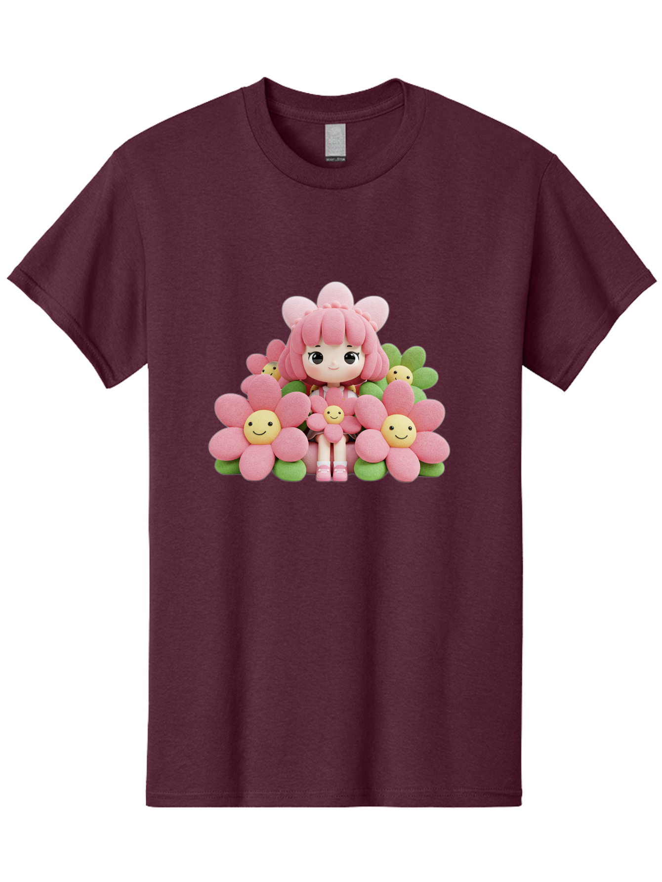 Pink-Haired-Doll-In-Flowers Men'S Graphic Tee, 100% Cotton, Comfortable Casual Summer Wear, Machine Washable, Vintage Camera, Old Camera, Antique Camera, Black Camera, Classic Photography, Photography Equipment, Nostalgic Device, Film Camera, Bal130