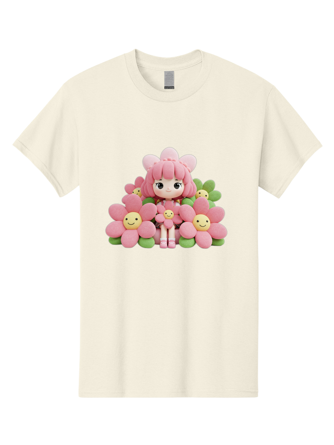 Pink-Haired-Doll-In-Flowers Men'S Graphic Tee, 100% Cotton, Comfortable Casual Summer Wear, Machine Washable, Vintage Camera, Old Camera, Antique Camera, Black Camera, Classic Photography, Photography Equipment, Nostalgic Device, Film Camera, Bal130