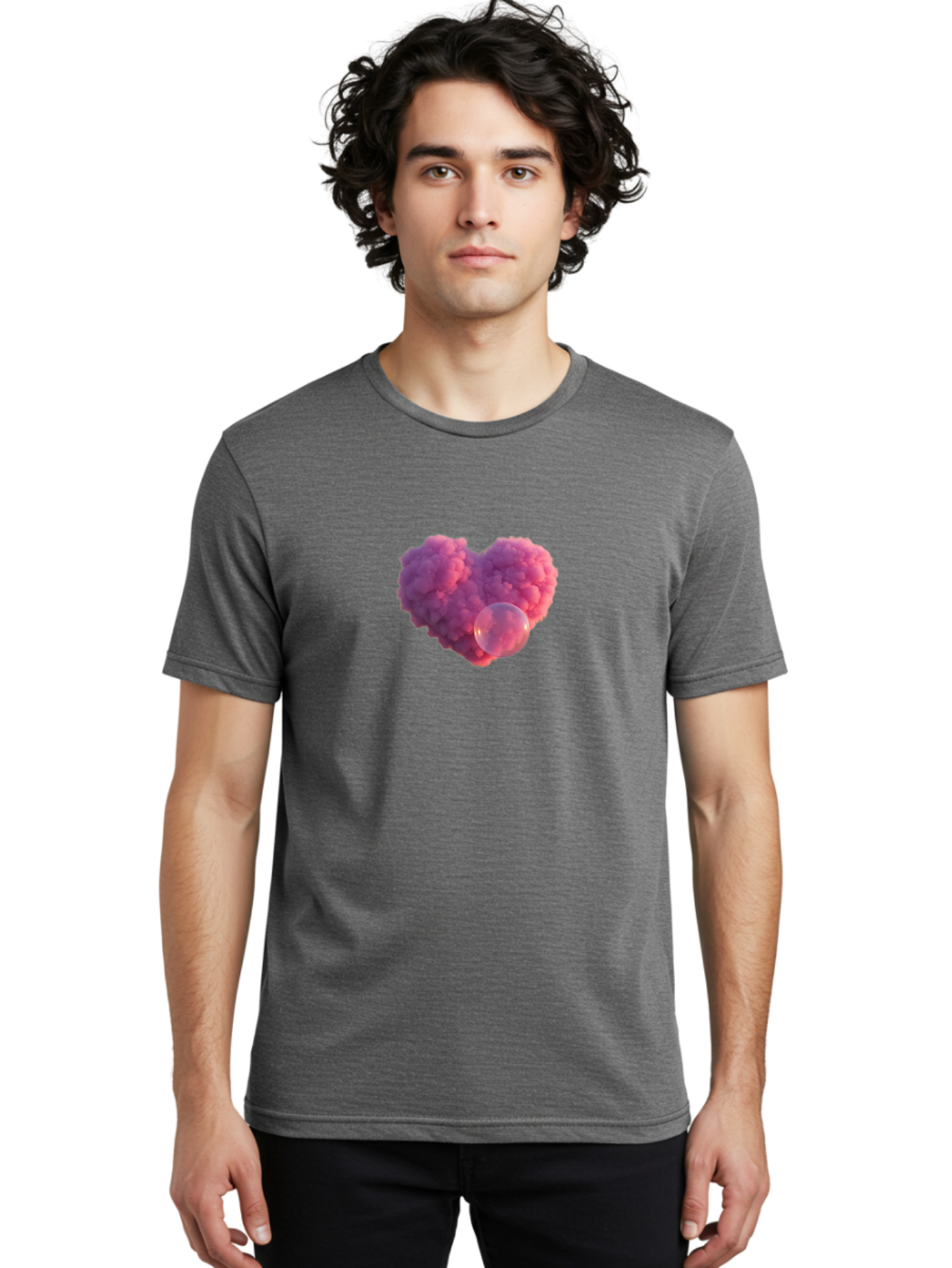Pink-Heart-With-Bubble Men'S Graphic Tee, 100% Cotton, Comfortable Casual Summer Wear, Machine Washable, Vintage Camera, Old Camera, Antique Camera, Black Camera, Classic Photography, Photography Equipment, Nostalgic Device, Film Camera, Bal132