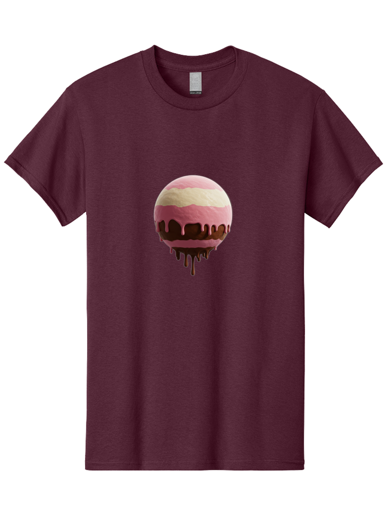 Pink-Ice-Cream-Scoop-With-Chocolate-Sauce Men'S Graphic Tee, 100% Cotton, Comfortable Casual Summer Wear, Machine Washable, Vintage Camera, Old Camera, Antique Camera, Black Camera, Classic Photography, Photography Equipment, Nostalgic Device, Bal133