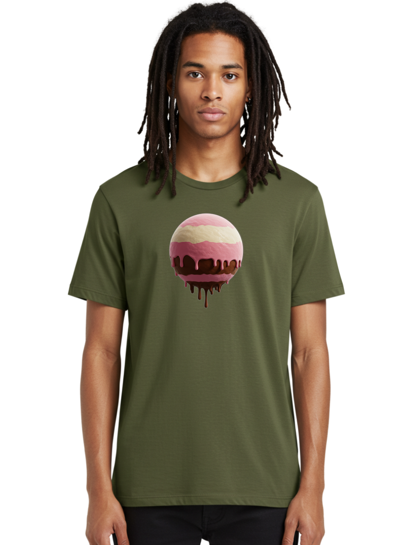 Pink-Ice-Cream-Scoop-With-Chocolate-Sauce Men'S Graphic Tee, 100% Cotton, Comfortable Casual Summer Wear, Machine Washable, Vintage Camera, Old Camera, Antique Camera, Black Camera, Classic Photography, Photography Equipment, Nostalgic Device, Bal133