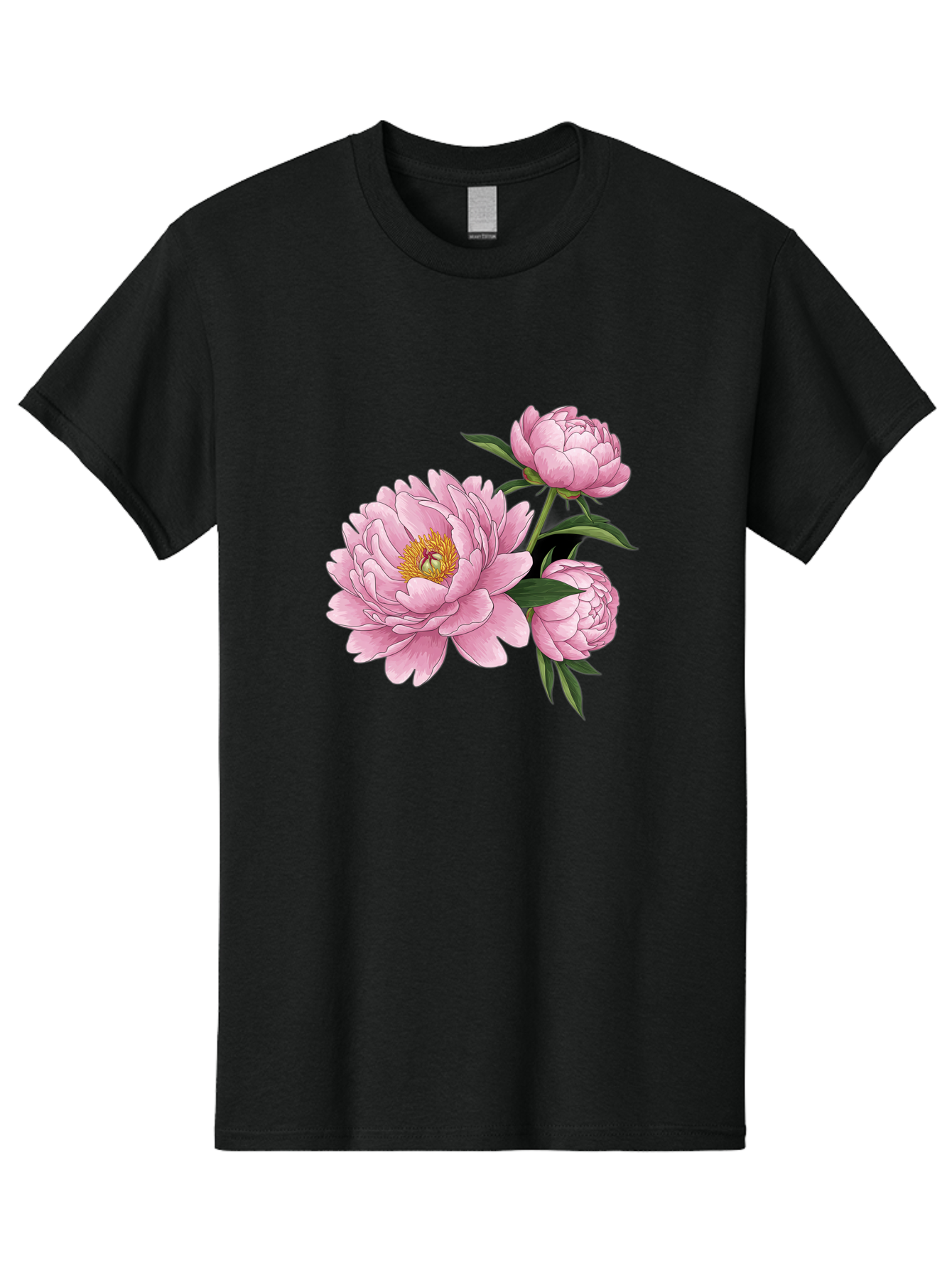 Pink-Peonies-1 Men'S Graphic Tee, 100% Cotton, Comfortable Casual Summer Wear, Machine Washable, Vintage Camera, Old Camera, Antique Camera, Black Camera, Classic Photography, Photography Equipment, Nostalgic Device, Film Camera, Camera Art Bal135