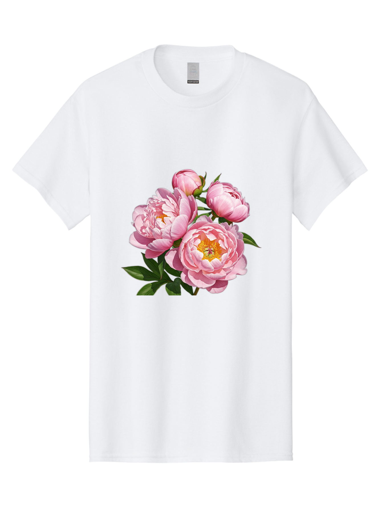 Pink-Peonies-2 Men'S Graphic Tee, 100% Cotton, Comfortable Casual Summer Wear, Machine Washable, Vintage Camera, Old Camera, Antique Camera, Black Camera, Classic Photography, Photography Equipment, Nostalgic Device, Film Camera, Camera Art Bal136