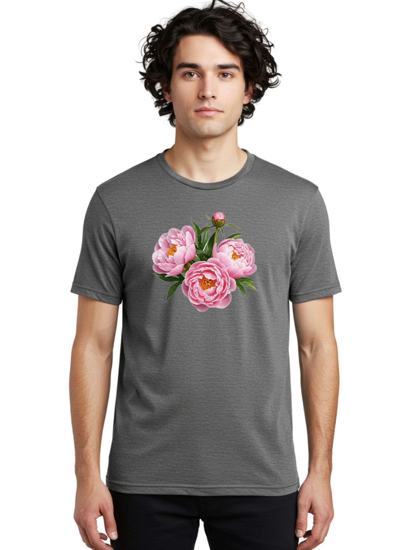 Pink-Peonies-5 Men'S Graphic Tee, 100% Cotton, Comfortable Casual Summer Wear, Machine Washable, Vintage Camera, Old Camera, Antique Camera, Black Camera, Classic Photography, Photography Equipment, Nostalgic Device, Film Camera, Camera Art Bal139