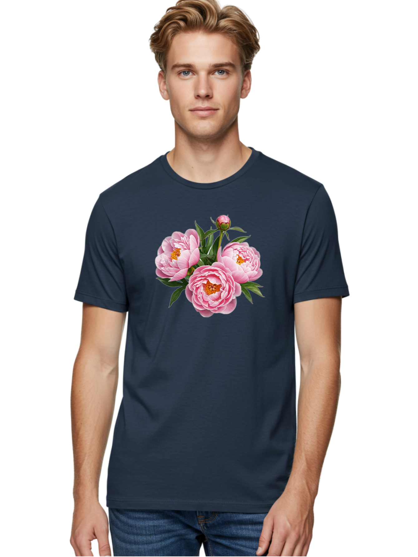 Pink-Peonies-5 Men'S Graphic Tee, 100% Cotton, Comfortable Casual Summer Wear, Machine Washable, Vintage Camera, Old Camera, Antique Camera, Black Camera, Classic Photography, Photography Equipment, Nostalgic Device, Film Camera, Camera Art Bal139