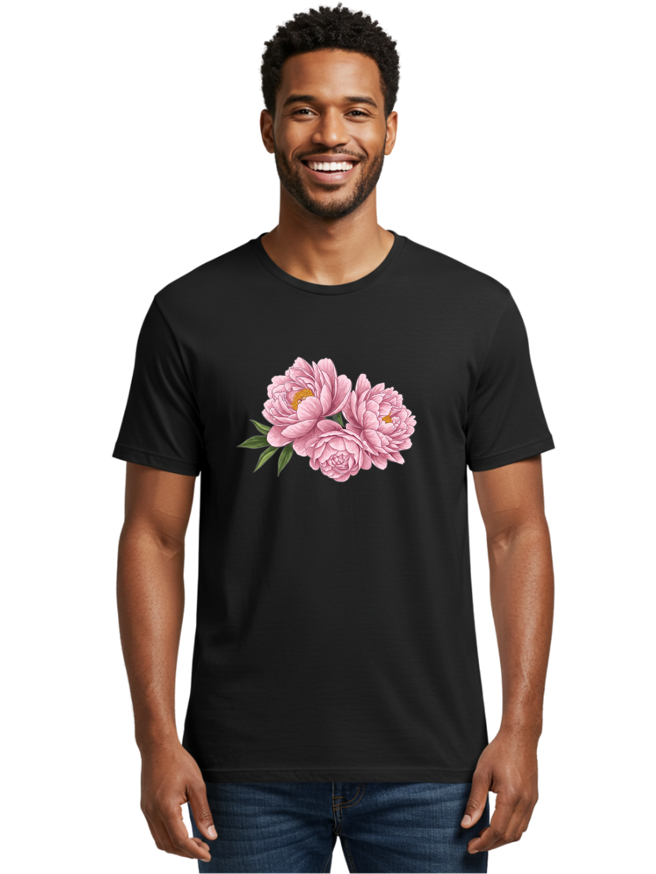 Pink-Peonies-6 Men'S Graphic Tee, 100% Cotton, Comfortable Casual Summer Wear, Machine Washable, Vintage Camera, Old Camera, Antique Camera, Black Camera, Classic Photography, Photography Equipment, Nostalgic Device, Film Camera, Camera Art Bal140