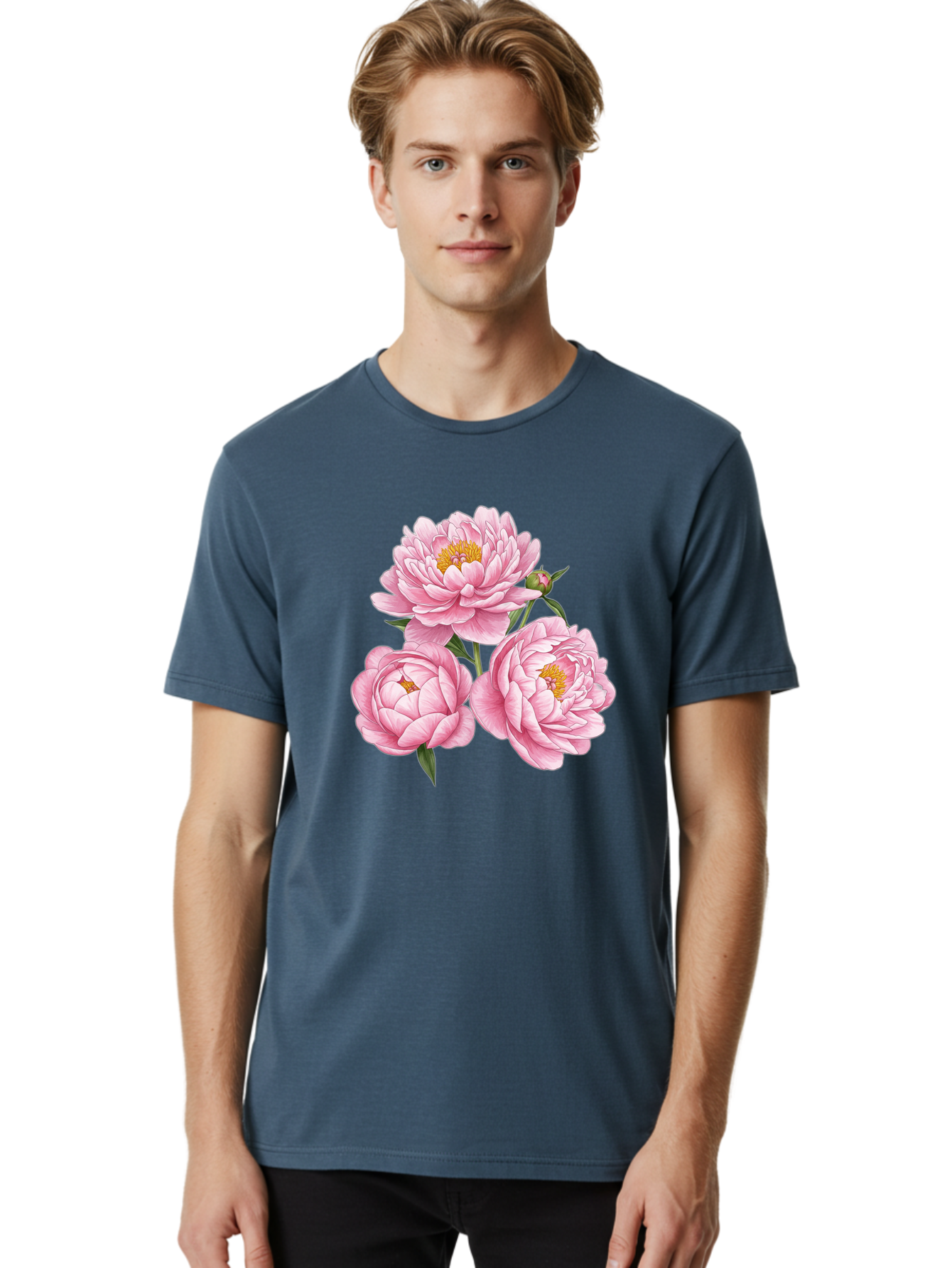 Pink-Peonies Men'S Graphic Tee, 100% Cotton, Comfortable Casual Summer Wear, Machine Washable, Vintage Camera, Old Camera, Antique Camera, Black Camera, Classic Photography, Photography Equipment, Nostalgic Device, Film Camera, Camera Art Bal141