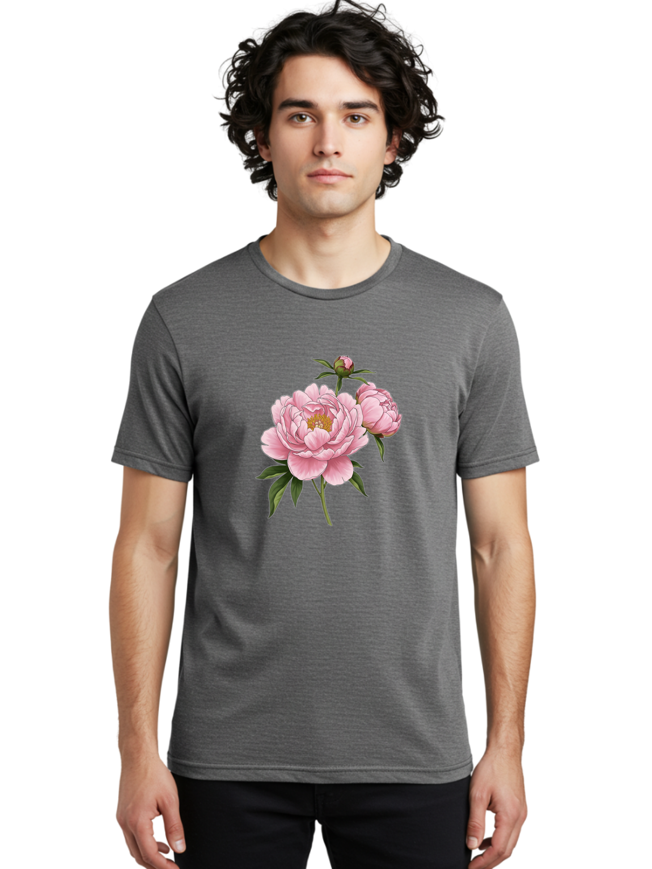 Pink-Peony-Flowers Men'S Graphic Tee, 100% Cotton, Comfortable Casual Summer Wear, Machine Washable, Vintage Camera, Old Camera, Antique Camera, Black Camera, Classic Photography, Photography Equipment, Nostalgic Device, Film Camera, Bal142