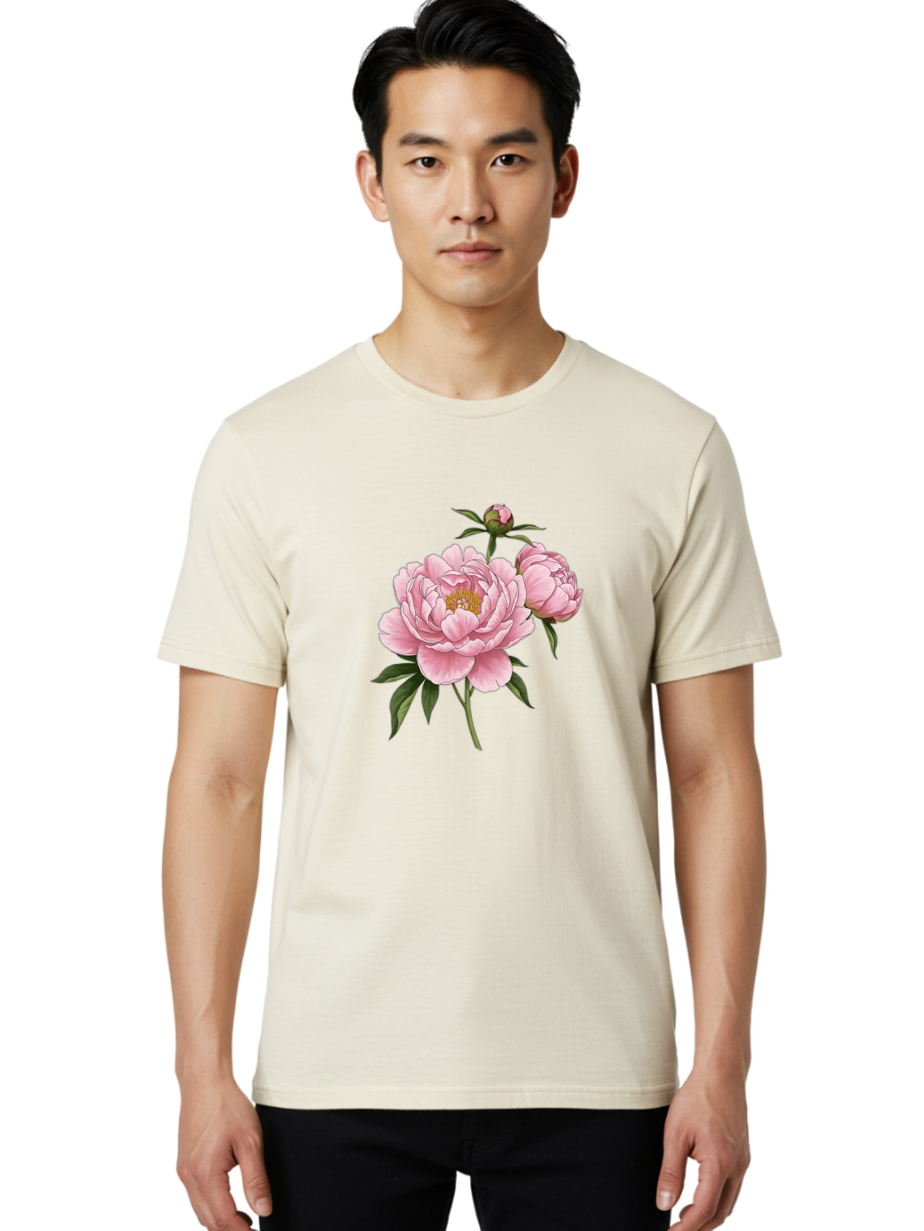 Pink-Peony-Flowers Men'S Graphic Tee, 100% Cotton, Comfortable Casual Summer Wear, Machine Washable, Vintage Camera, Old Camera, Antique Camera, Black Camera, Classic Photography, Photography Equipment, Nostalgic Device, Film Camera, Bal142
