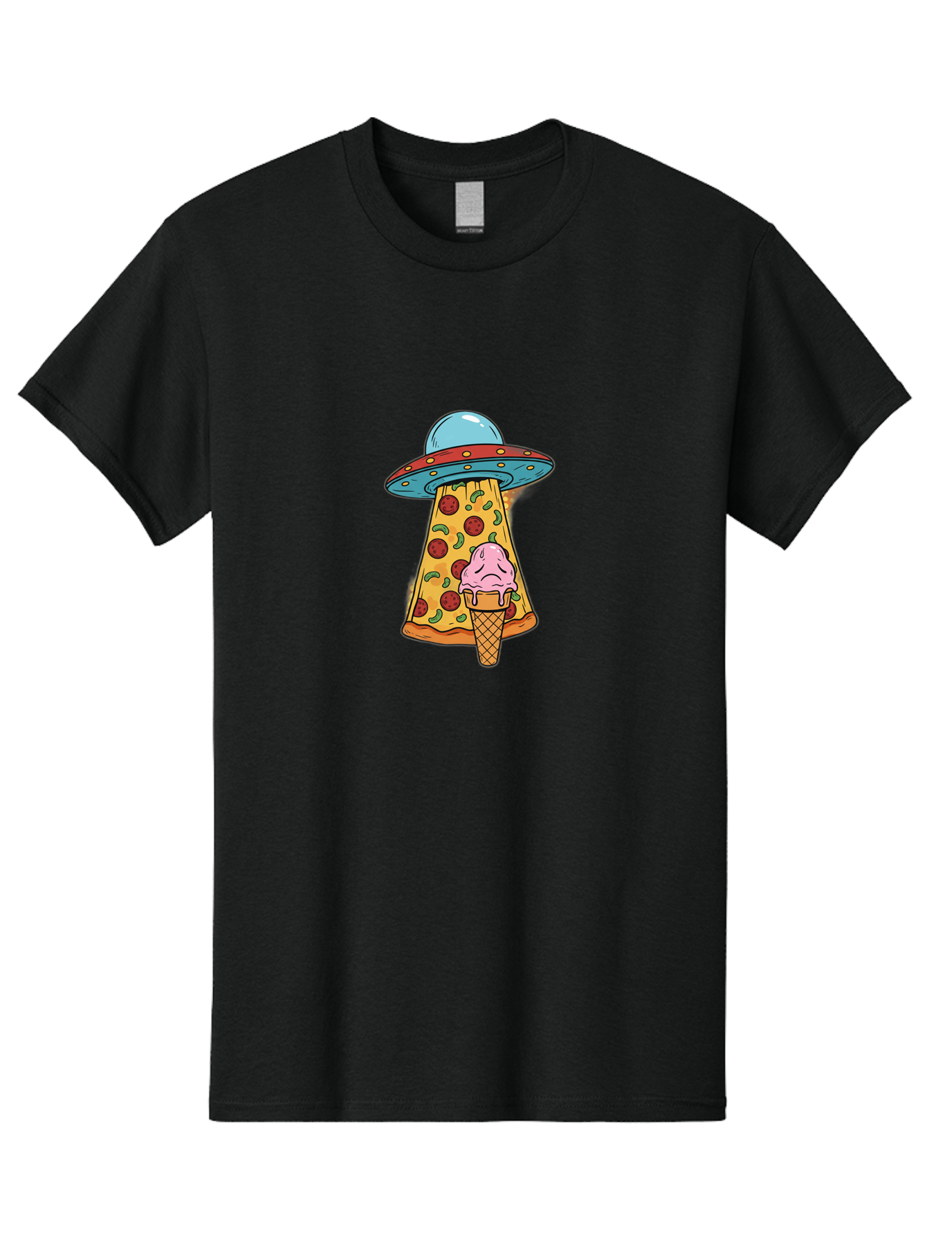 Pizza-Ice-Cream-Ufo Men'S Graphic Tee, 100% Cotton, Comfortable Casual Summer Wear, Machine Washable, Vintage Camera, Old Camera, Antique Camera, Black Camera, Classic Photography, Photography Equipment, Nostalgic Device, Film Camera, Bal154