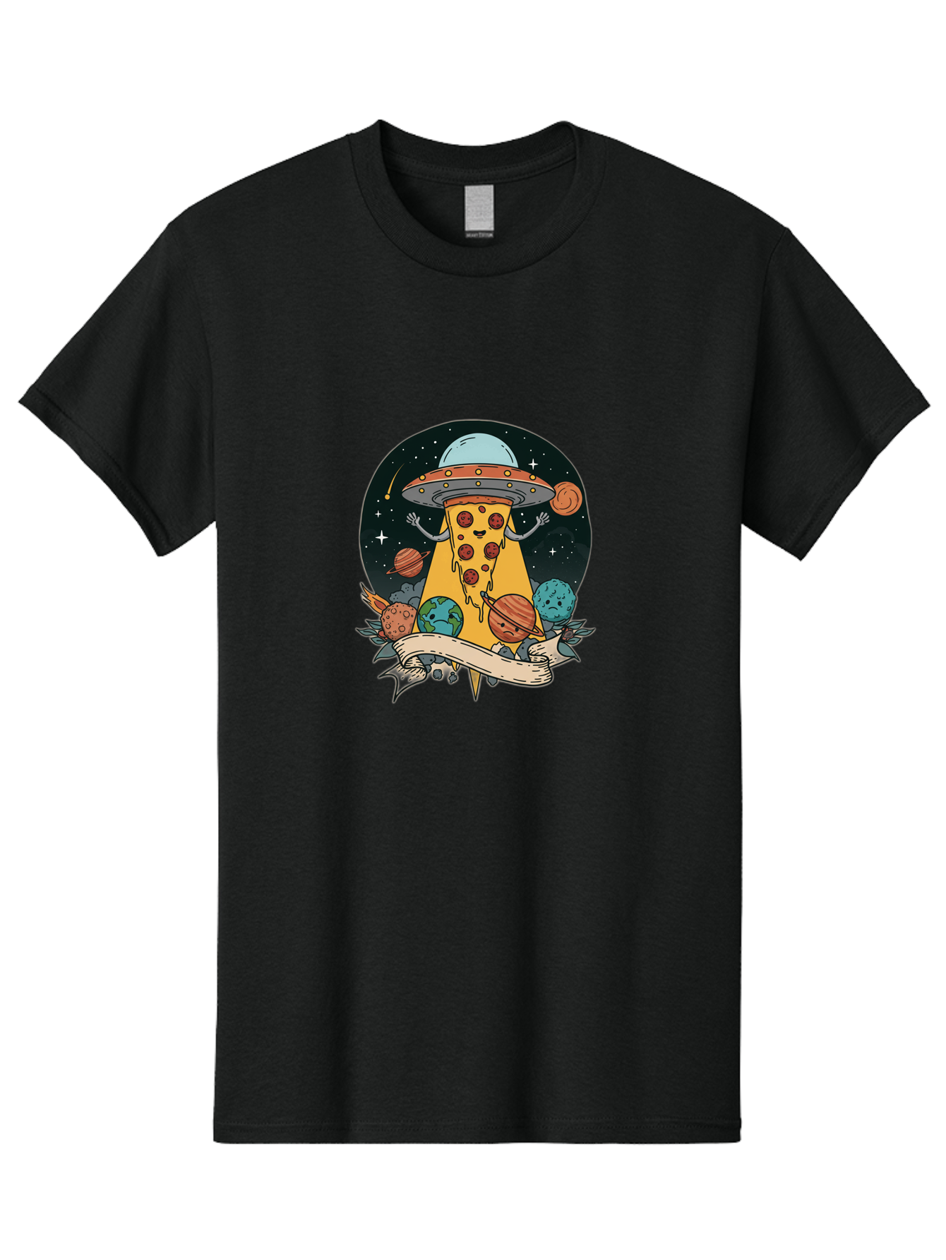 Pizza-Ufo-5 Men'S Graphic Tee, 100% Cotton, Comfortable Casual Summer Wear, Machine Washable, Vintage Camera, Old Camera, Antique Camera, Black Camera, Classic Photography, Photography Equipment, Nostalgic Device, Film Camera, Camera Art Bal160