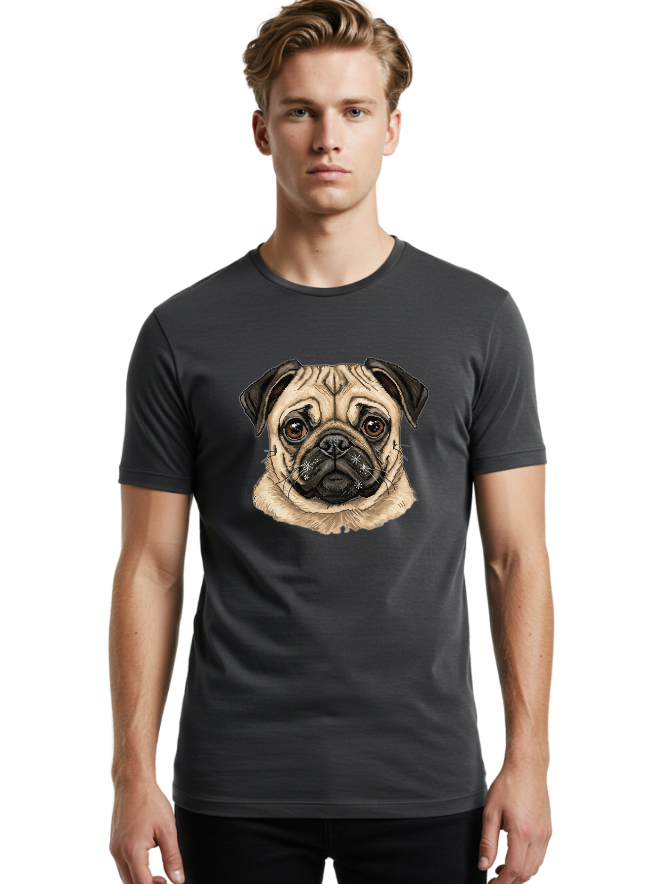 Pug Men'S Graphic Tee, 100% Cotton, Comfortable Casual Summer Wear, Machine Washable, Vintage Camera, Old Camera, Antique Camera, Black Camera, Classic Photography, Photography Equipment, Nostalgic Device, Film Camera, Camera Art Bal174