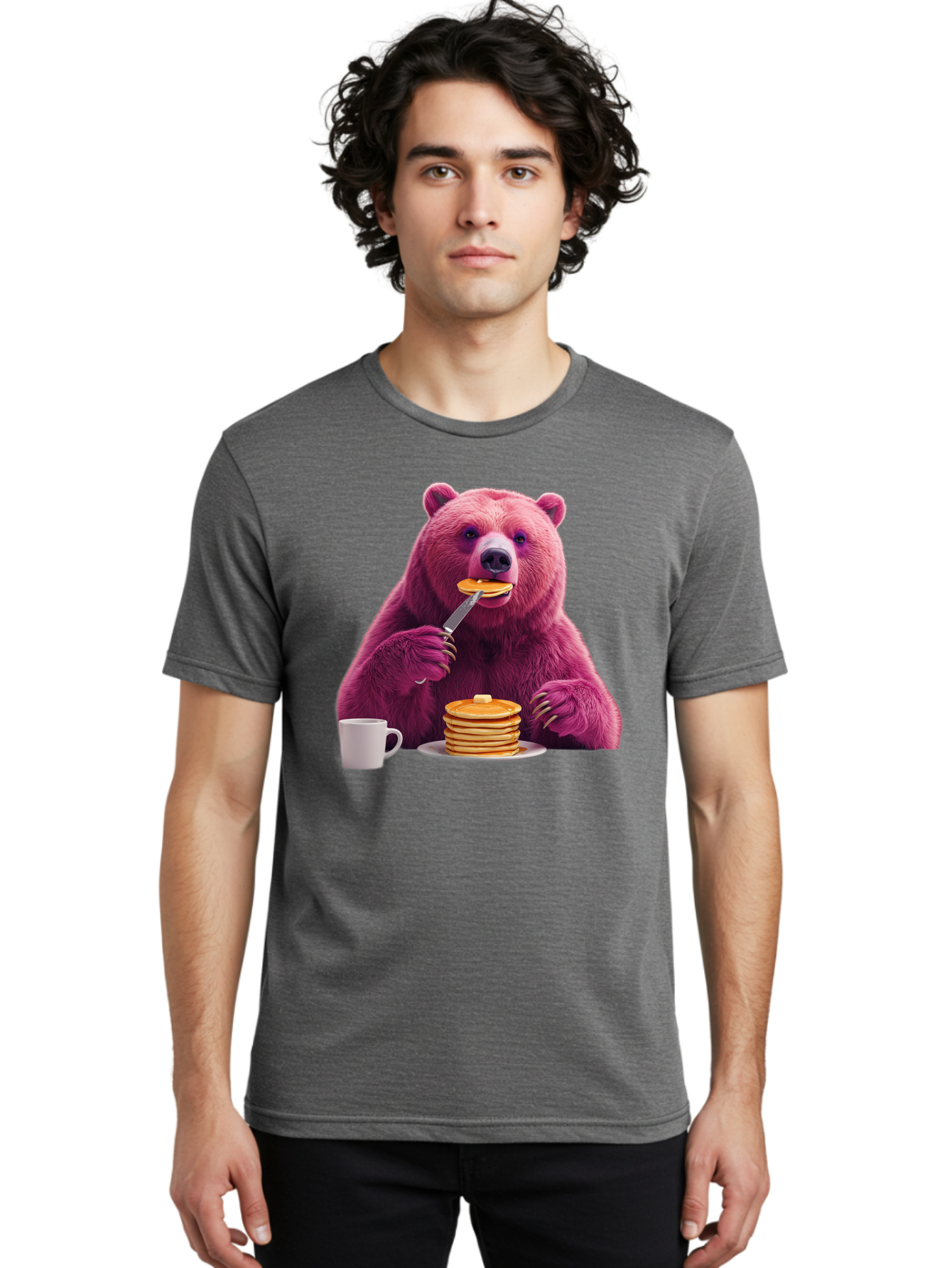 Purple-Bear-Eating-Pancake Men'S Graphic Tee, 100% Cotton, Comfortable Casual Summer Wear, Machine Washable, Vintage Camera, Old Camera, Antique Camera, Black Camera, Classic Photography, Photography Equipment, Nostalgic Device, Film Camera, Bal176