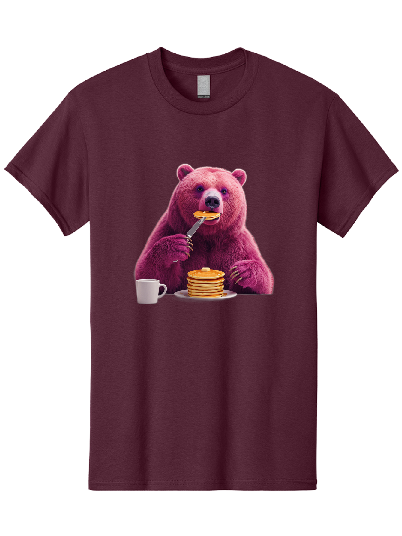 Purple-Bear-Eating-Pancake Men'S Graphic Tee, 100% Cotton, Comfortable Casual Summer Wear, Machine Washable, Vintage Camera, Old Camera, Antique Camera, Black Camera, Classic Photography, Photography Equipment, Nostalgic Device, Film Camera, Bal176