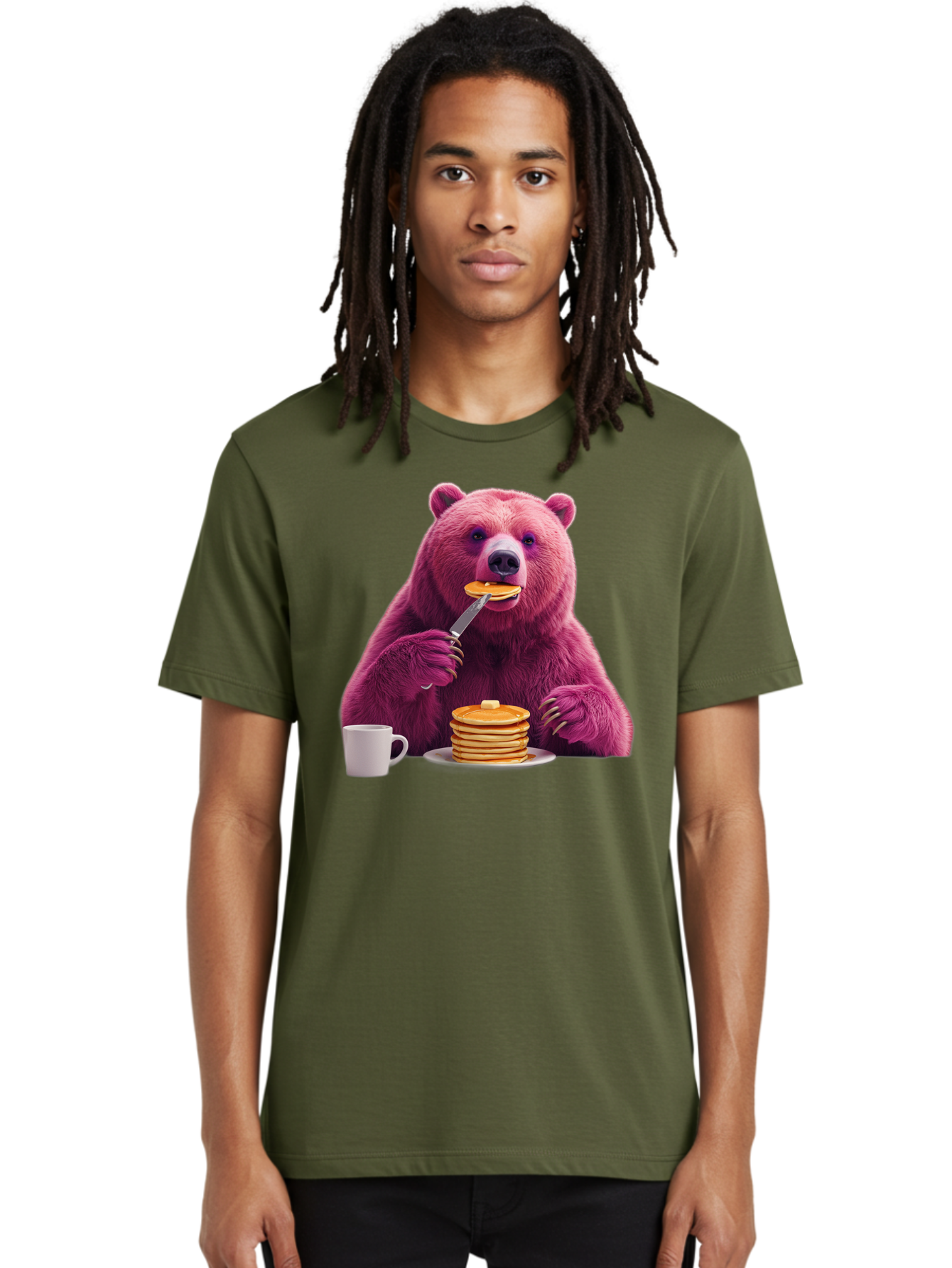 Purple-Bear-Eating-Pancake Men'S Graphic Tee, 100% Cotton, Comfortable Casual Summer Wear, Machine Washable, Vintage Camera, Old Camera, Antique Camera, Black Camera, Classic Photography, Photography Equipment, Nostalgic Device, Film Camera, Bal176
