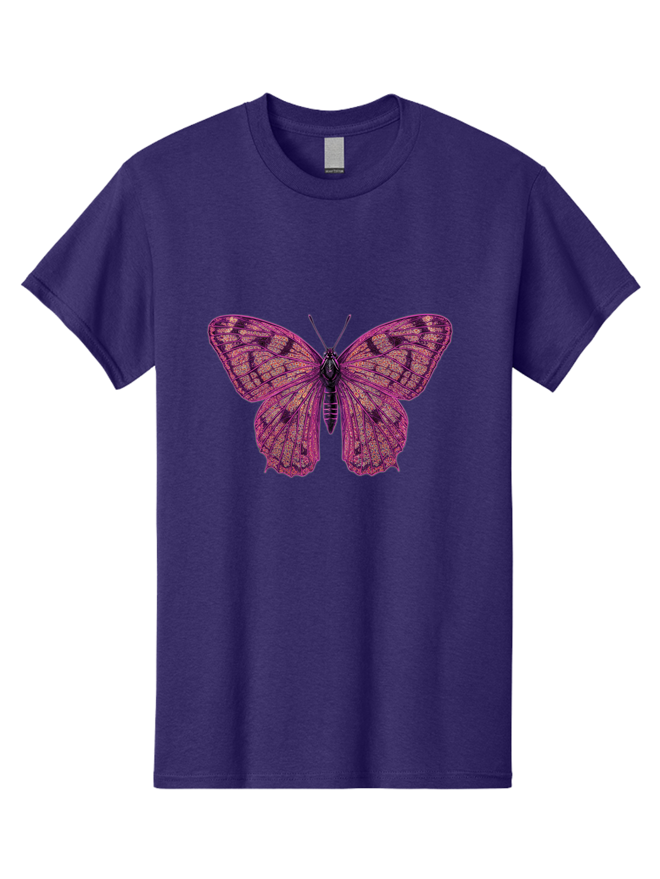 Purple-Butterfly-1 Men'S Graphic Tee, 100% Cotton, Comfortable Casual Summer Wear, Machine Washable, Vintage Camera, Old Camera, Antique Camera, Black Camera, Classic Photography, Photography Equipment, Nostalgic Device, Film Camera, Bal177